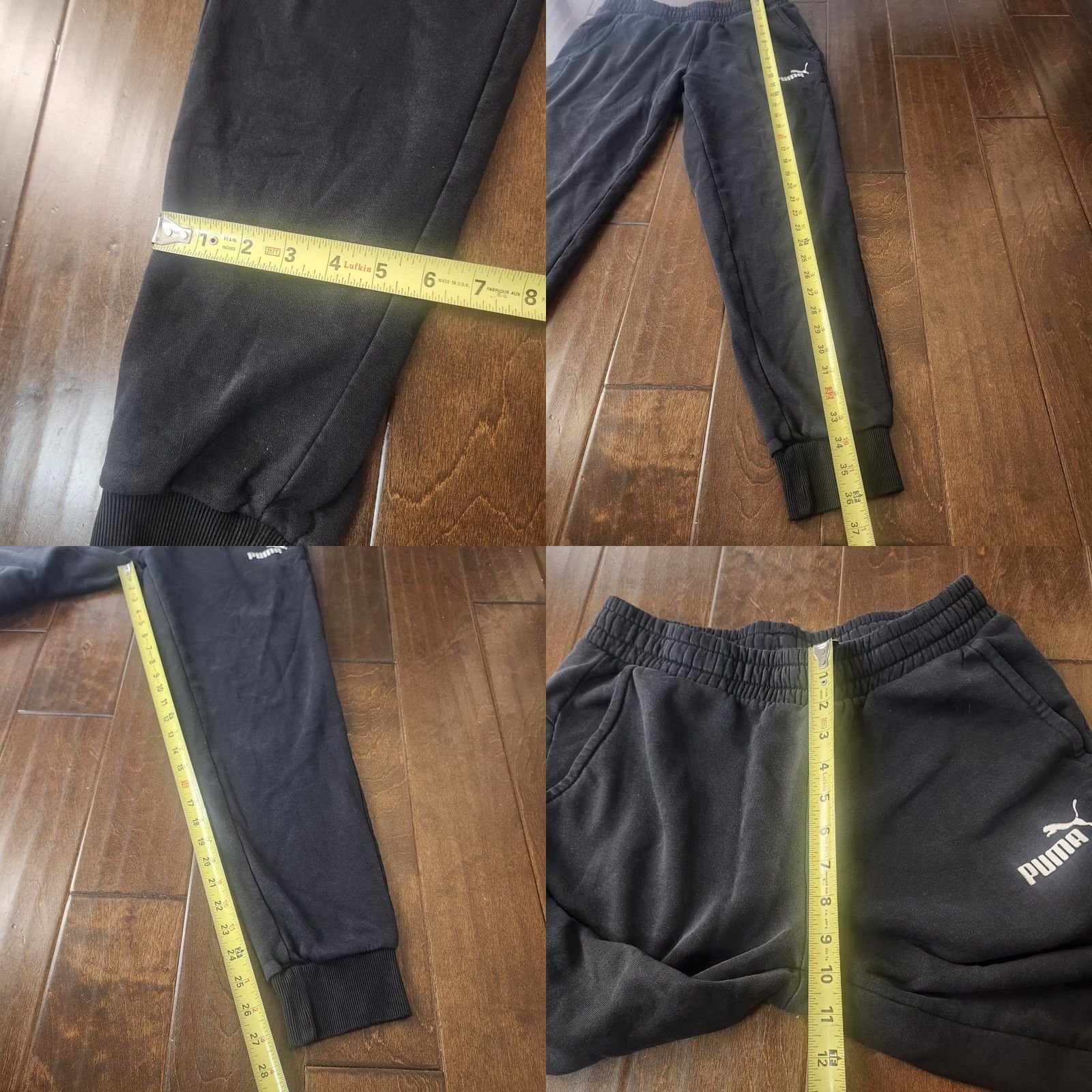Puma PUMA Jogger Sweatpants Mens Medium Black Logo Athletic Fleece Pants Size US 31 - 8 Thumbnail