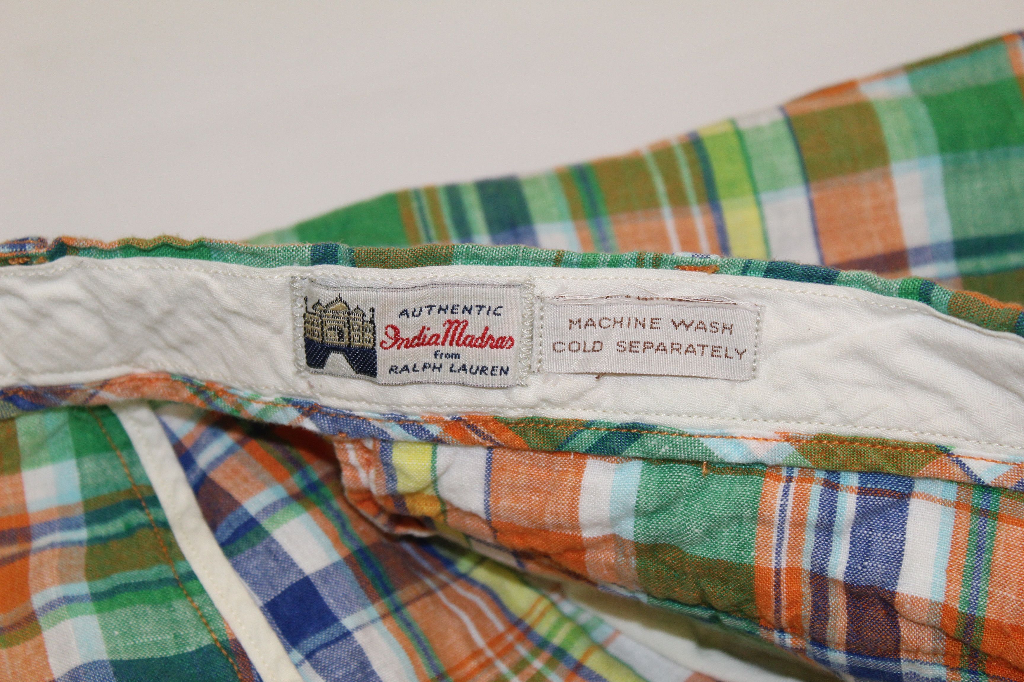 Polo Ralph Lauren Vtg Polo Ralph Lauren Indian Madras Linen Shorts Size US 40 / EU 56 - 4 Thumbnail