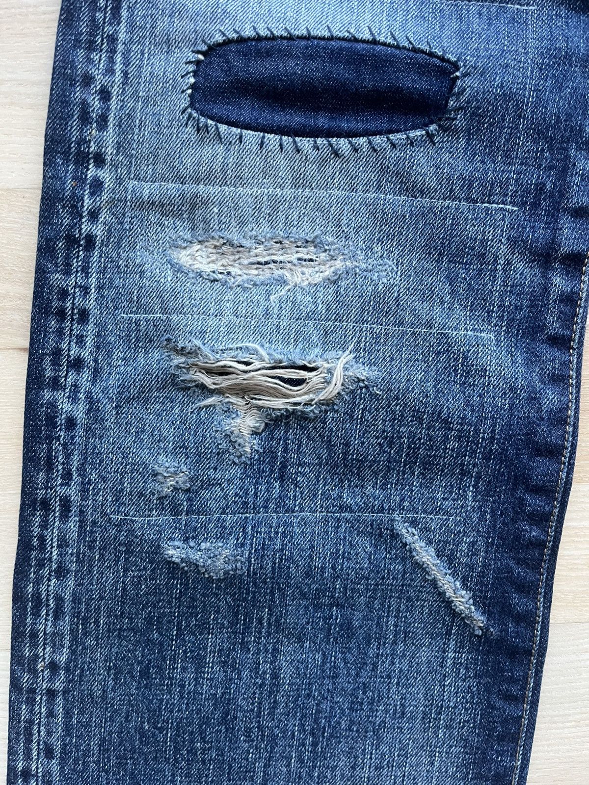 Levi's Vintage Clothing Distressed Sashiko Boro Jeans Size US 30 / EU 46 - 11 Thumbnail