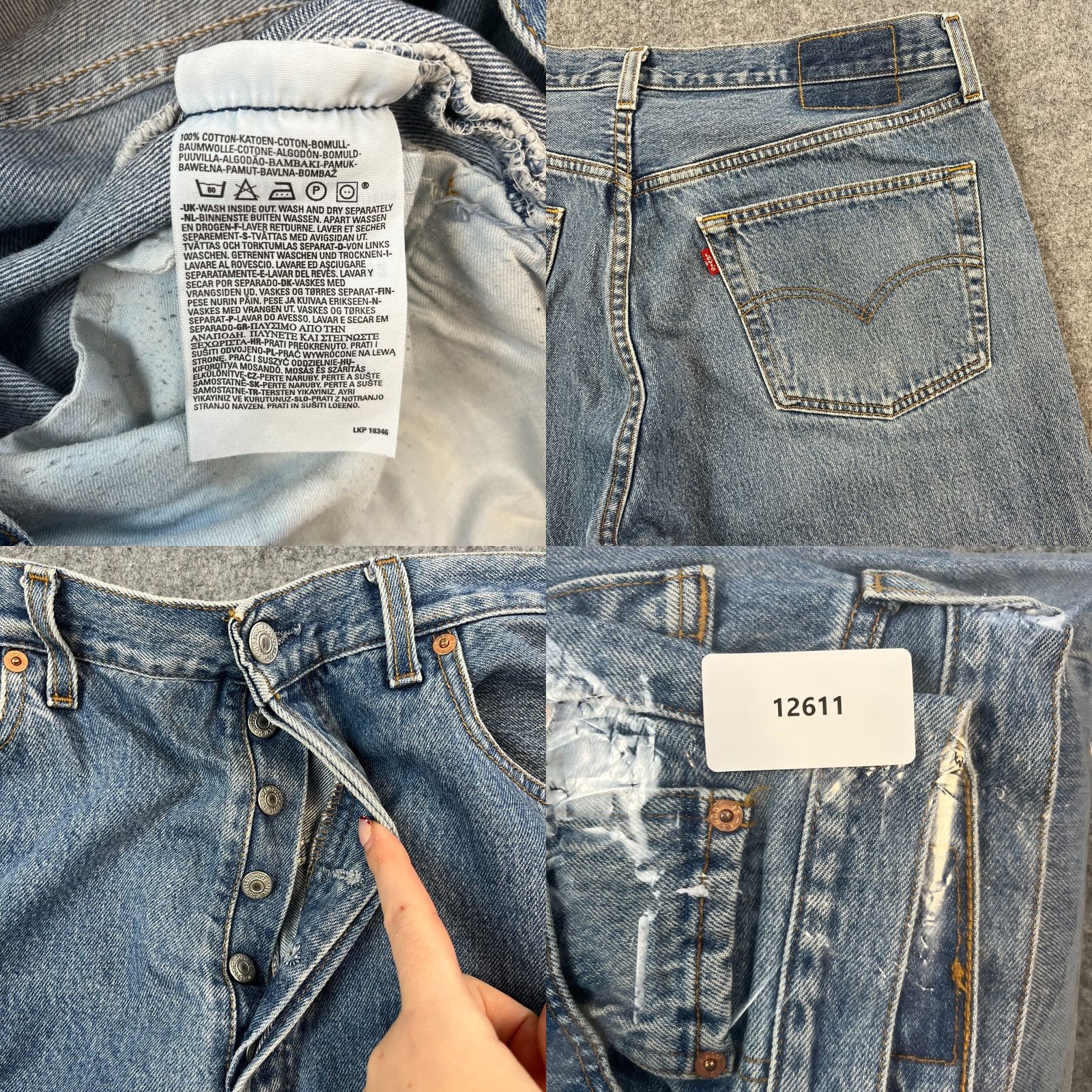 Levi's VINTAGE Levi's 501 Jeans Regular Straight Mens 36 Light Blue Denim Button Fly 5-Pocket 32 In Inside Leg Blue Mens Jeans Size US 36 / EU 52 - 8 Thumbnail
