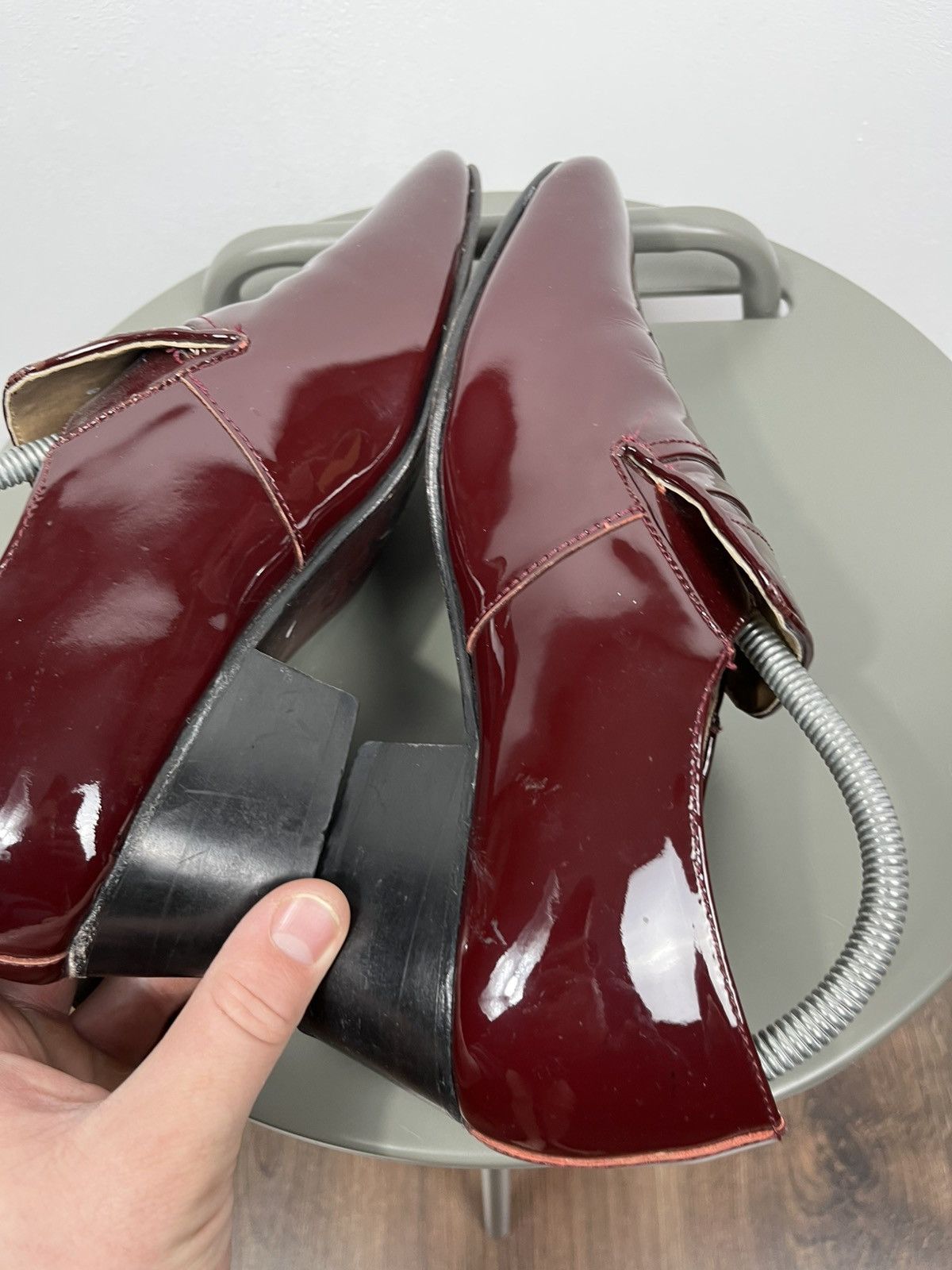 Other Lucini Burgundy Patent Leather Loafers UK 8 Size US 10 / IT 40 - 9 Thumbnail