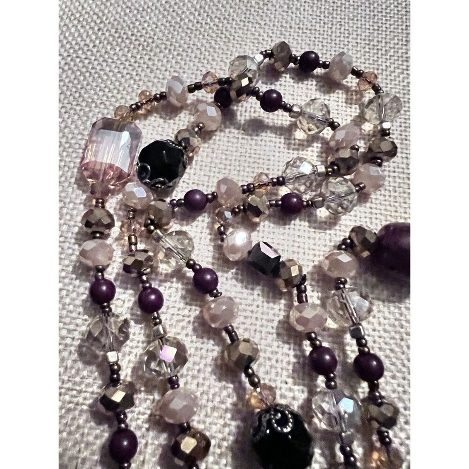 Other Glass Necklace 58” No Clasp Beautiful Colors Size ONE SIZE - 4 Thumbnail