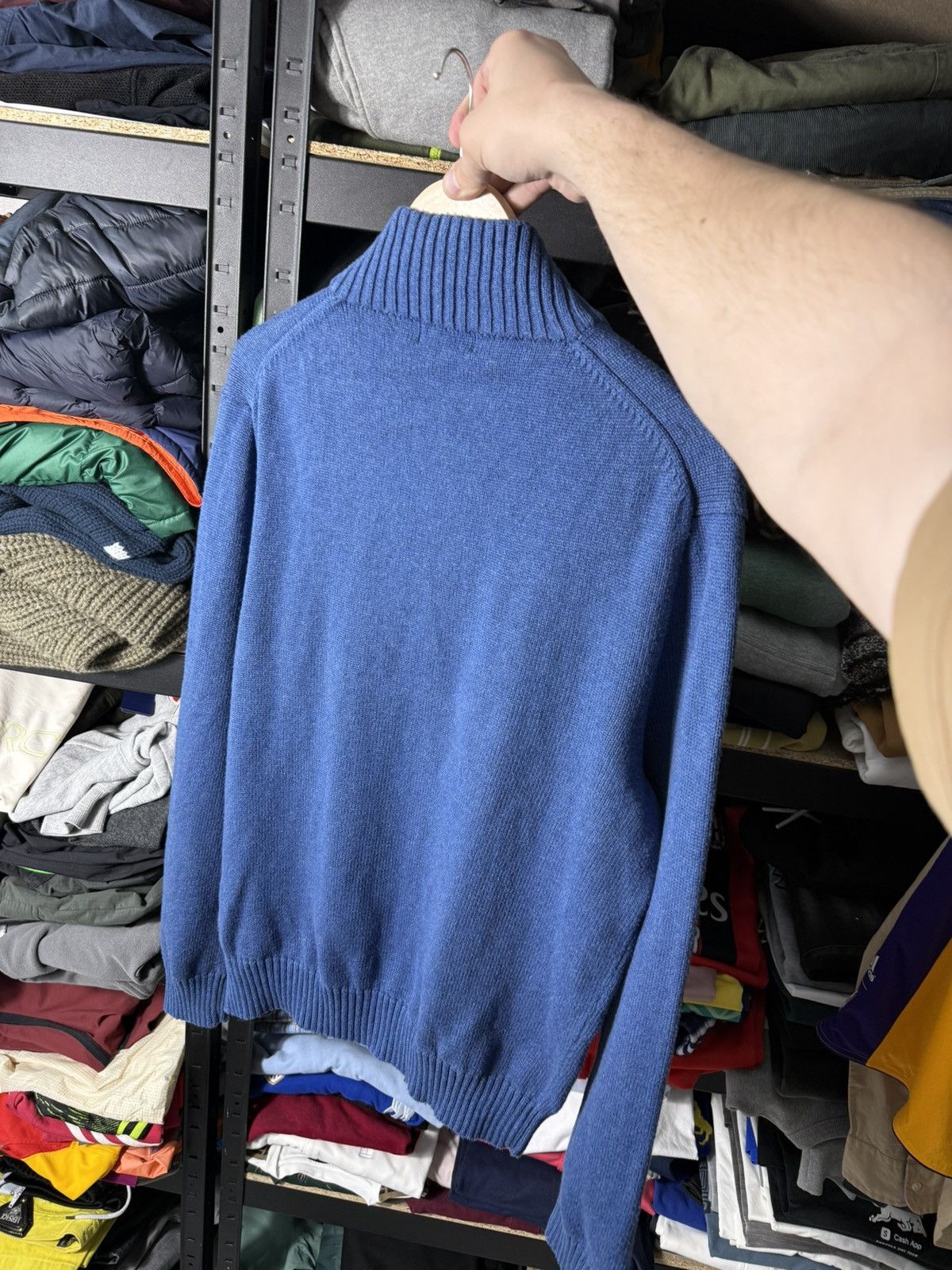 Polo Ralph Lauren Polo Ralph Lauren Quarter Zip Sweater Blue Cotton L Pullover Size US L / EU 52-54 / 3 - 10 Thumbnail