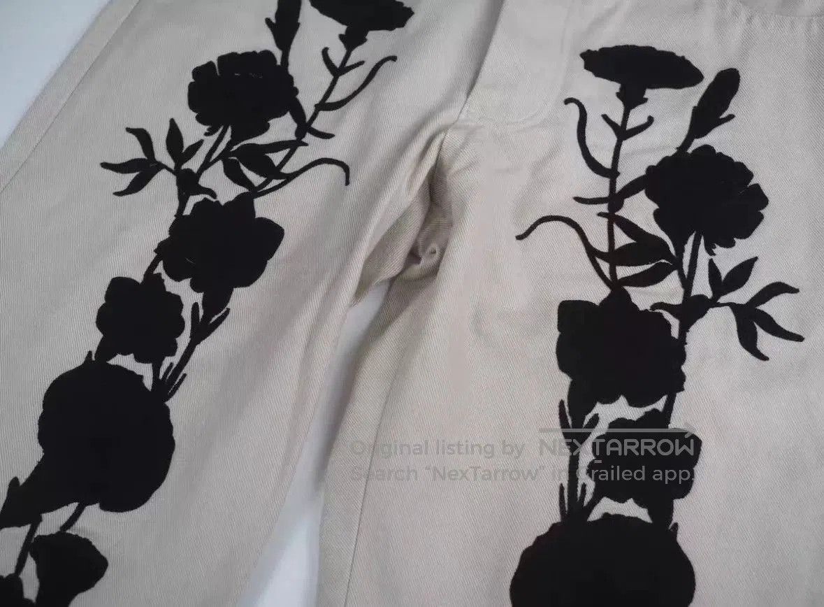 Song For The Mute sftm 24.1 Beige Embroidered Trousers. Size US 32 / EU 48 - 5 Thumbnail