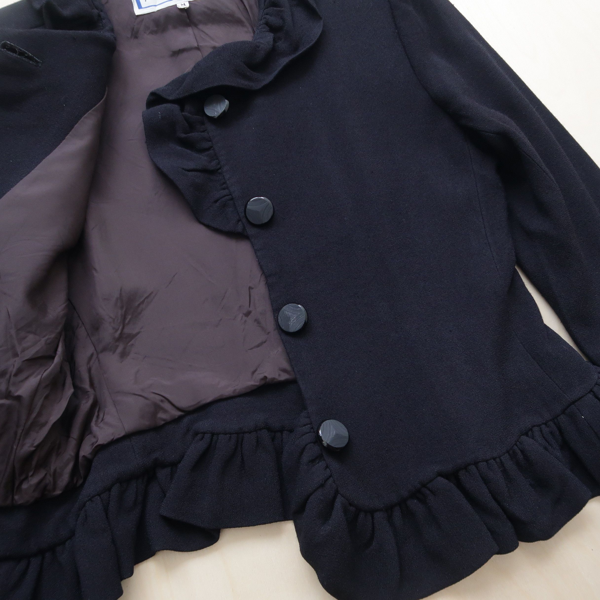 Saint Laurent Paris Yves Saint Laurent Diffusion Femmes Ruffle Jacket Blazer Size M / US 6-8 / IT 42-44 - 11 Thumbnail