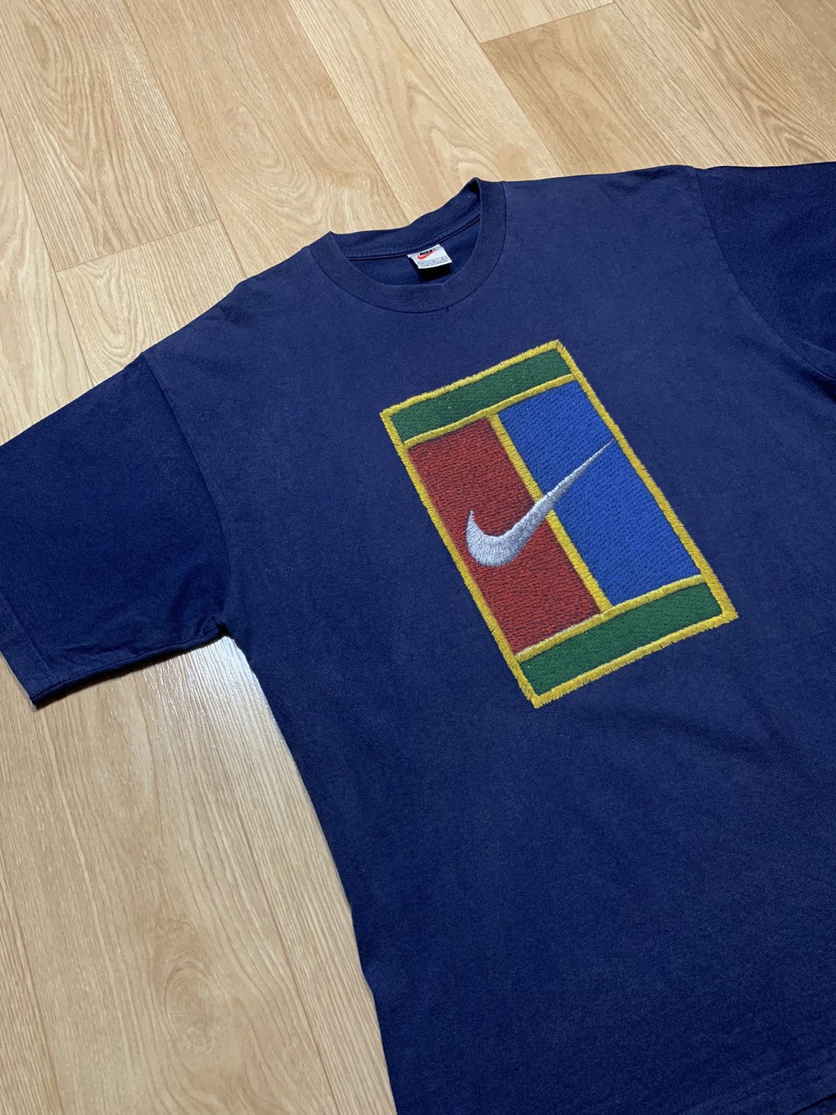 Nike Vintage Rare 90ʼs Nike Court T-Shirt Size US L / EU 52-54 / 3 - 3 Thumbnail