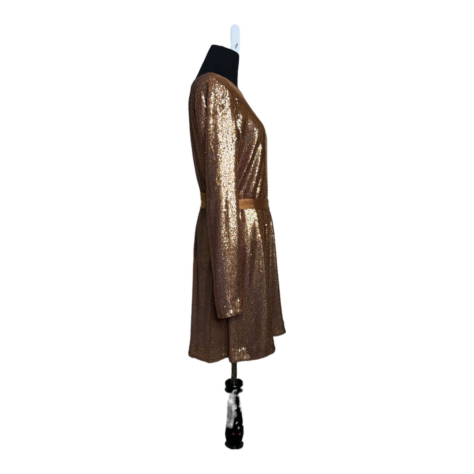 Ramy Brook Ramy Brook Hallie Gold Sequin Belted Mini Dress size S Size S / US 4 / IT 40 - 8 Thumbnail