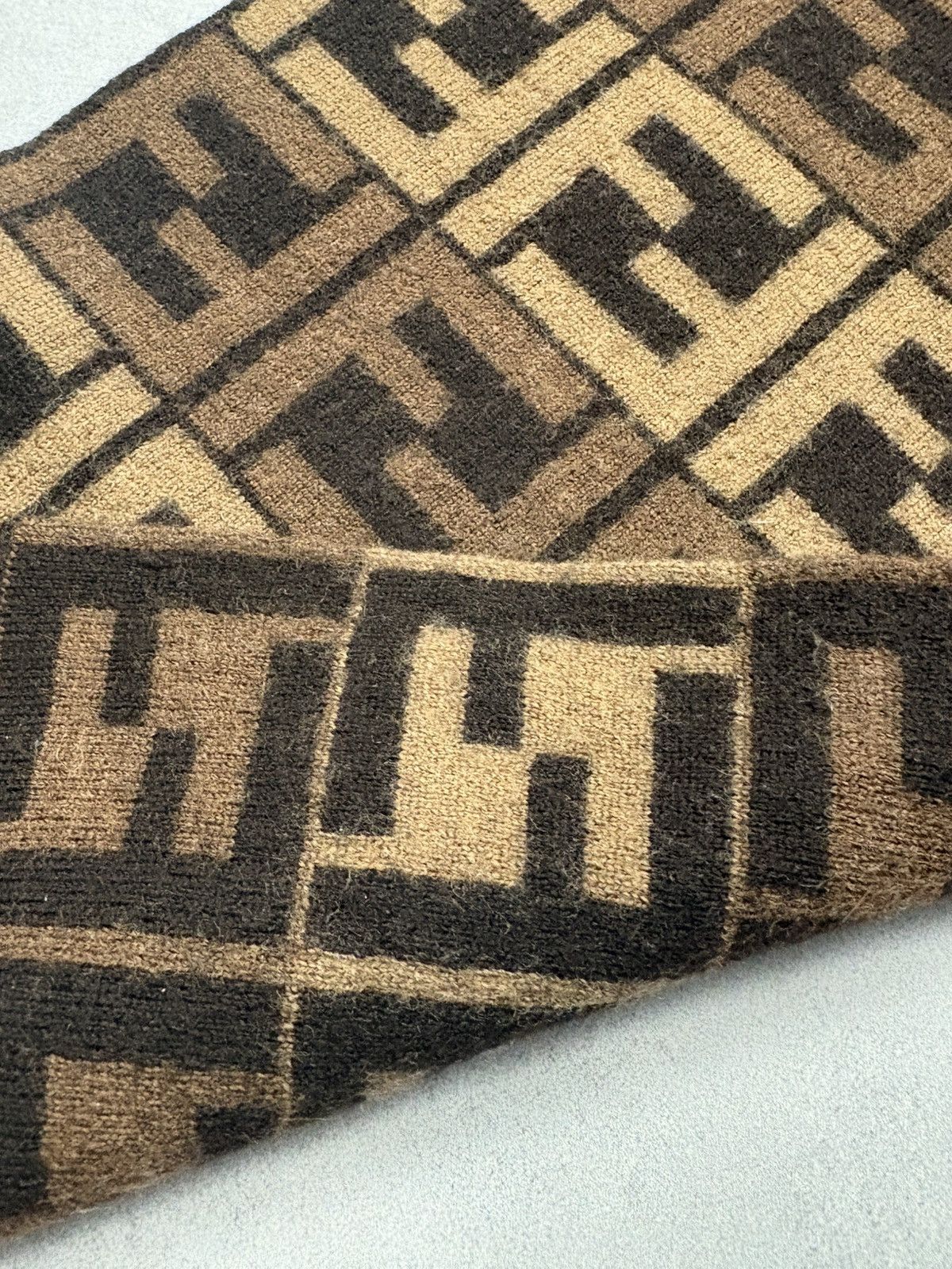Fendi Vintage Fendi Monogram Zucca Wool Scarf Reversible 2010s Size ONE SIZE - 7 Thumbnail