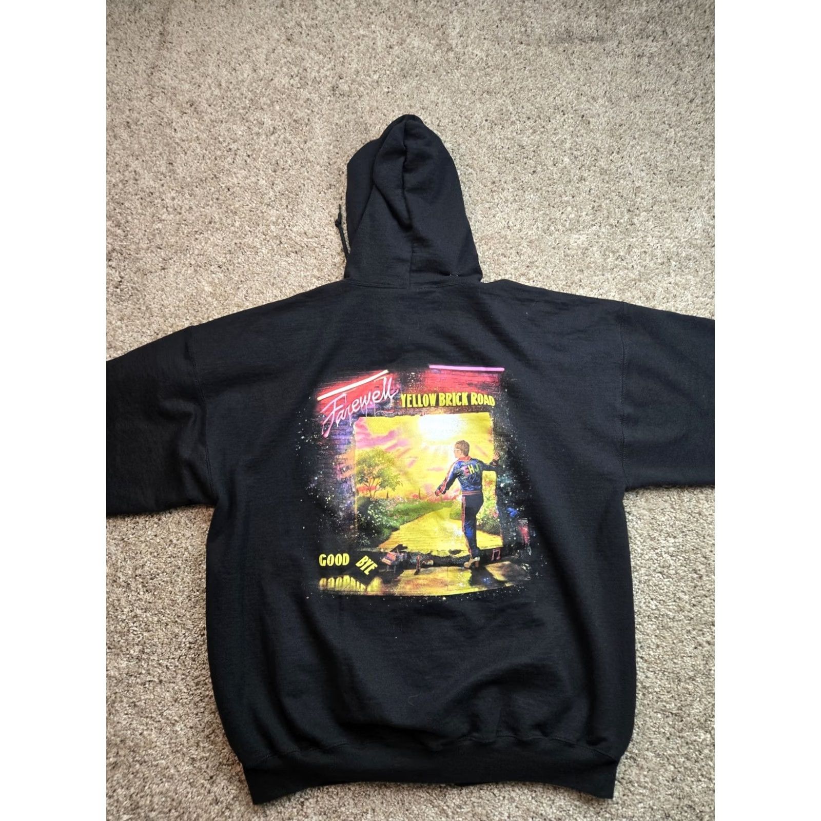 Vintage Elton John Hoodie XL Mens Black Full Zip 2022 Farewell Tour Size US XL / EU 56 / 4 - 2 Thumbnail