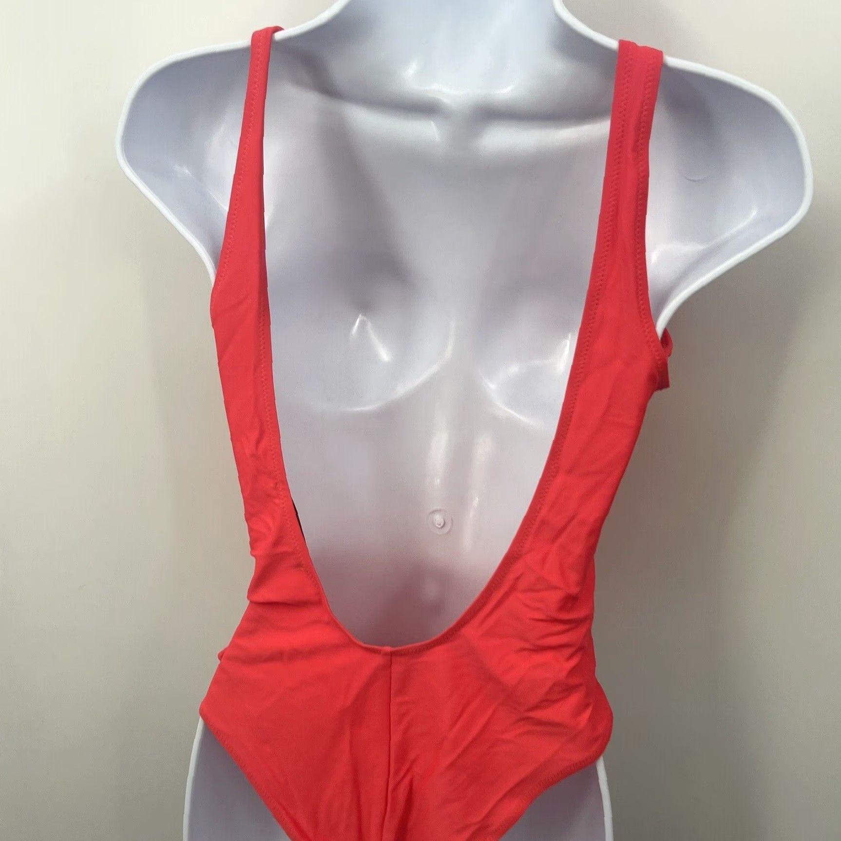 Vintage Uptown Bombshell One Piece Swim Suit Womens L Red Corset Lace Up Pinup Retro Beach Size L / US 10 / IT 46 - 3 Thumbnail