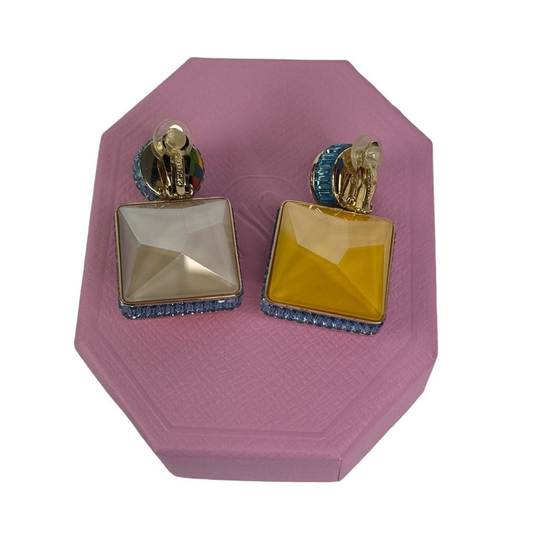 Swarovski Swarovski Chroma clip earrings Asymmetrical designSquare cut Size ONE SIZE - 4 Thumbnail
