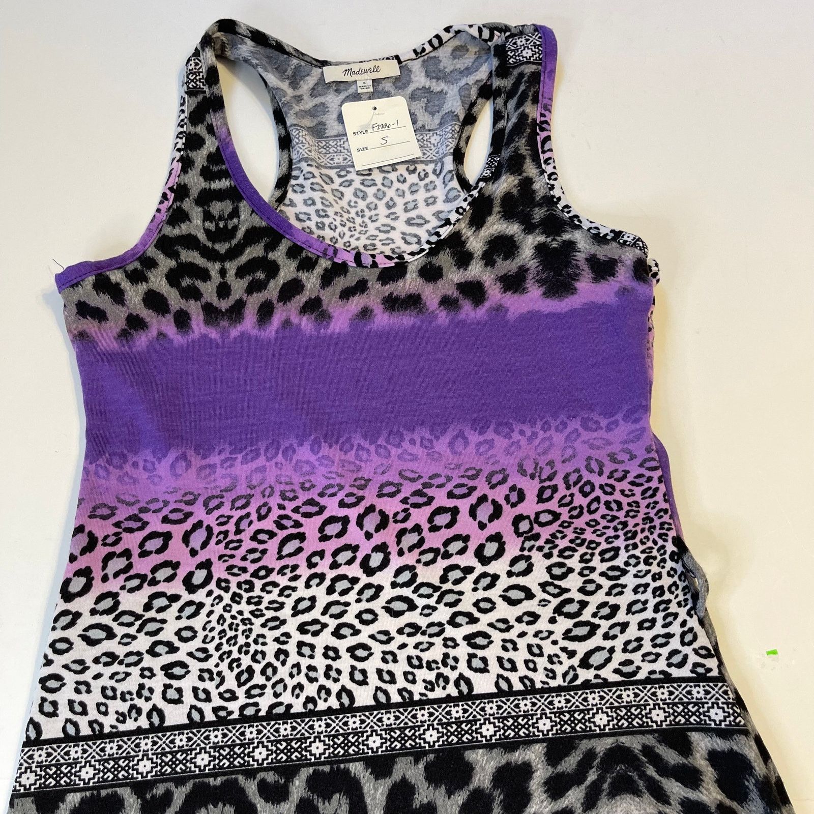 Madewell Madewell Purple Animal Print Racerback Tank Top, NWOT, S Size S / US 4 / IT 40 - 6 Thumbnail