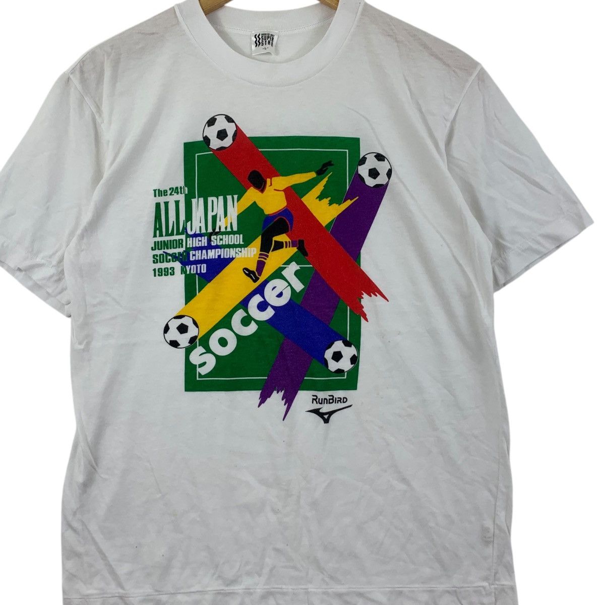 Mizuno Vintage 1993 MIZUNO ALL JAPAN Junior High Soccer Tee Shirt Size US L / EU 52-54 / 3 - 3 Thumbnail