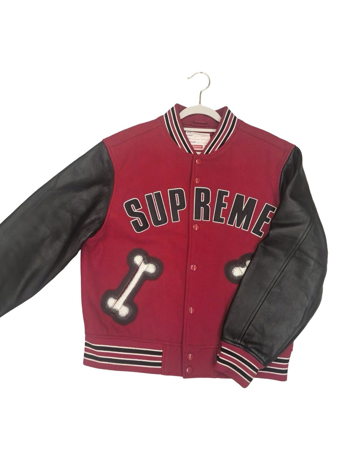 Supreme Supreme FW18 Bone Varsity Jacket Size US S / EU 44-46 / 1 - 2 Thumbnail