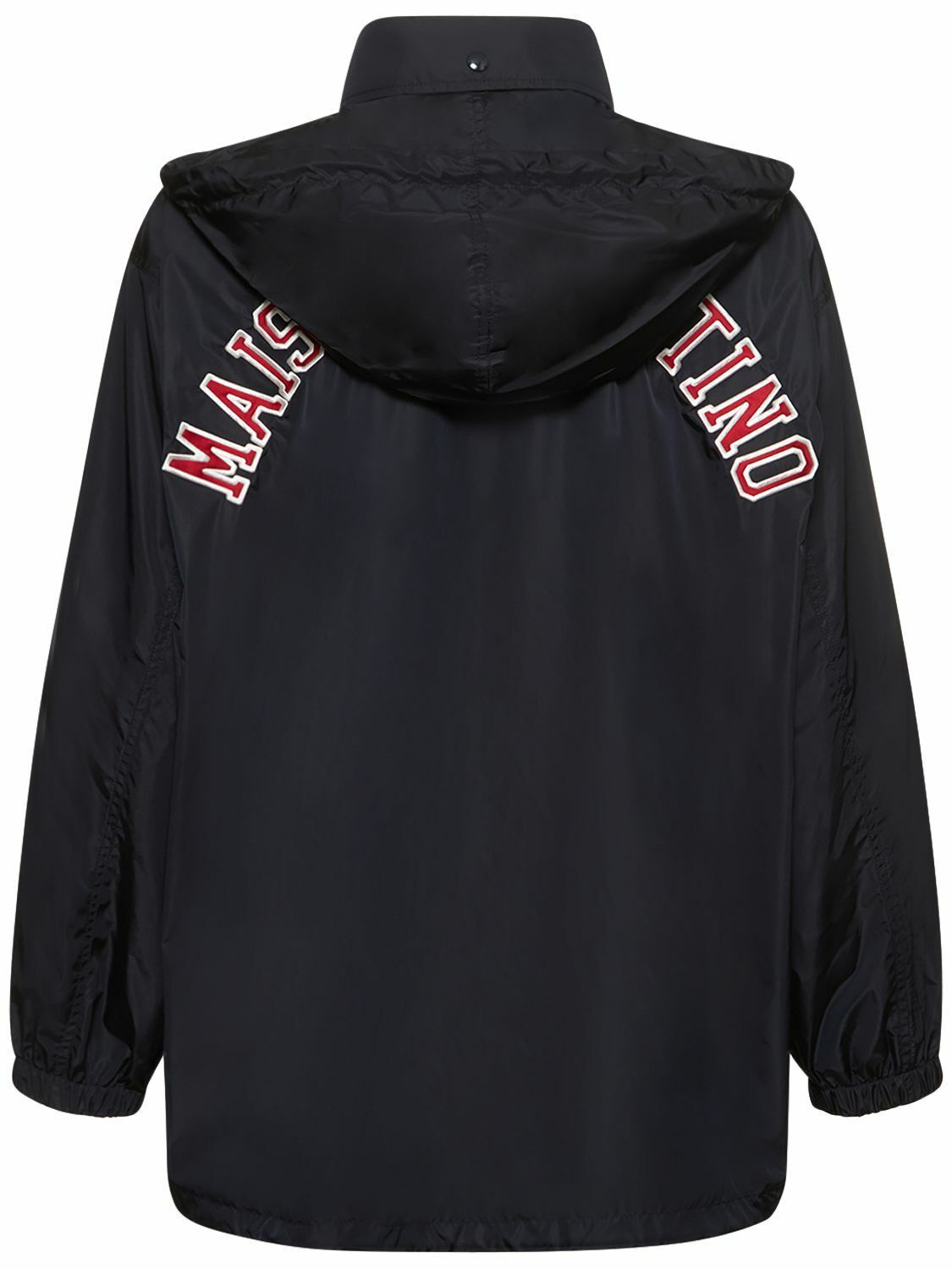 Valentino o1y0525 Logo Shell Hooded Jacket in Black Size US M / EU 48-50 / 2 - 2 Thumbnail