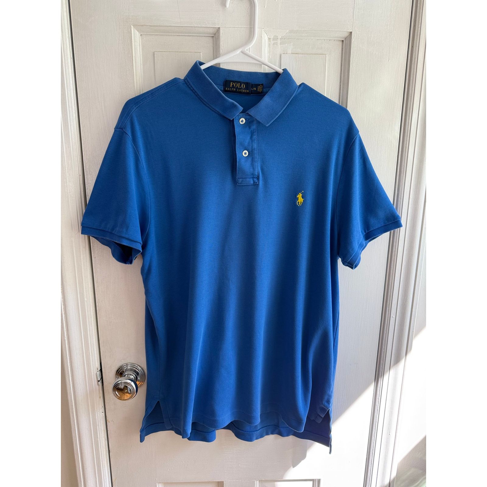 Polo Ralph Lauren Polo Blue Shirt Men's Gold Pony - Large