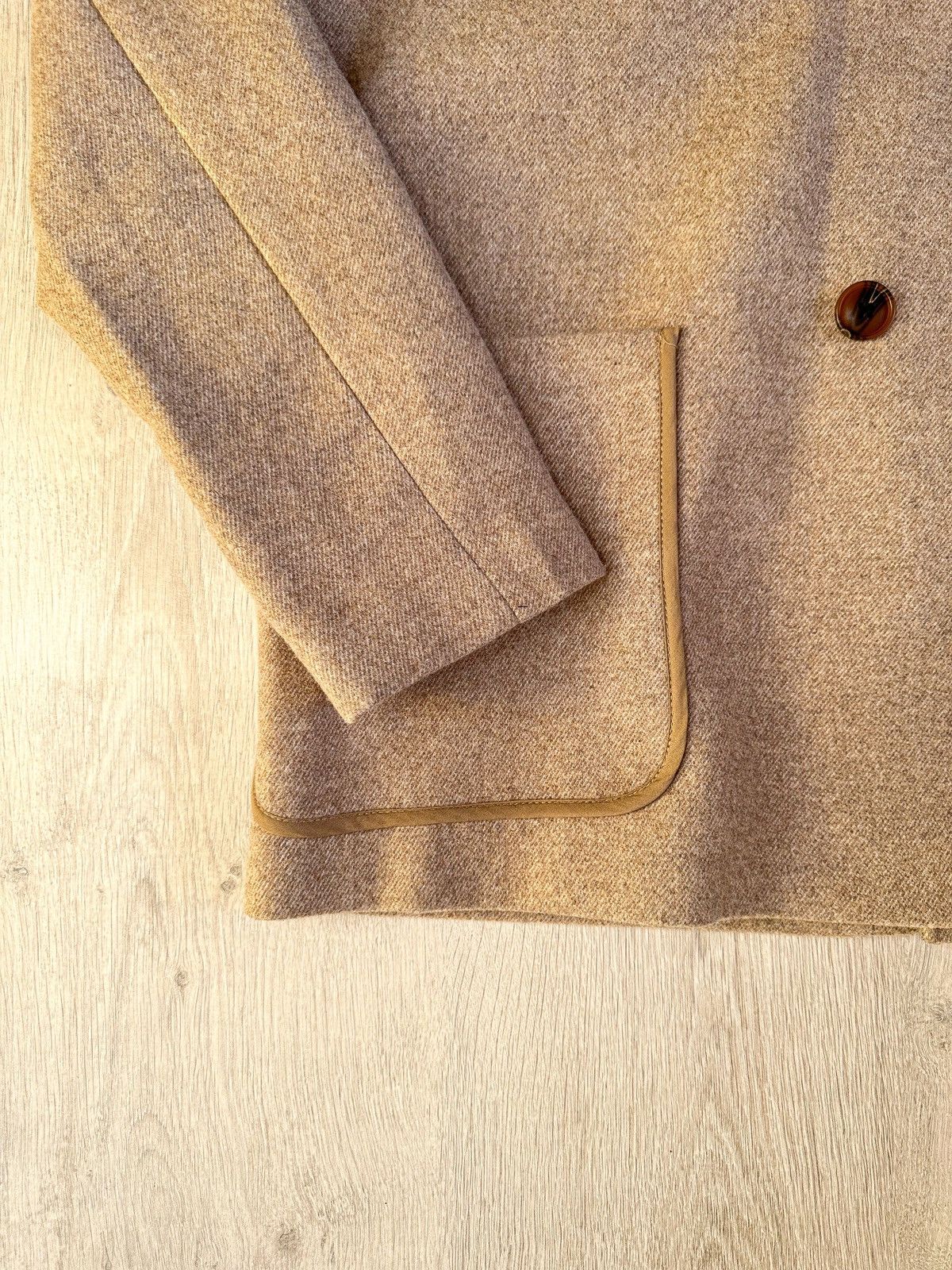 Folk FOLK Mens Sand Oat Beige Double Breasted Pocket Front Coat Size US L / EU 52-54 / 3 - 3 Thumbnail