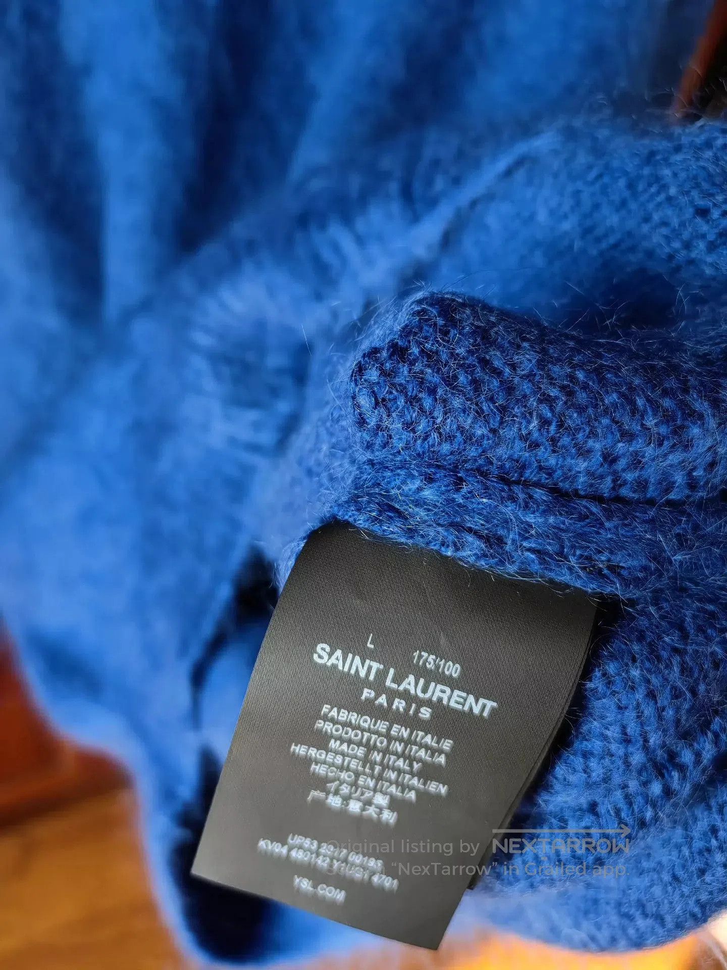 Saint Laurent Paris Saint Laurent Paris Blue mohair sweater. Size US L / EU 52-54 / 3 - 4 Thumbnail