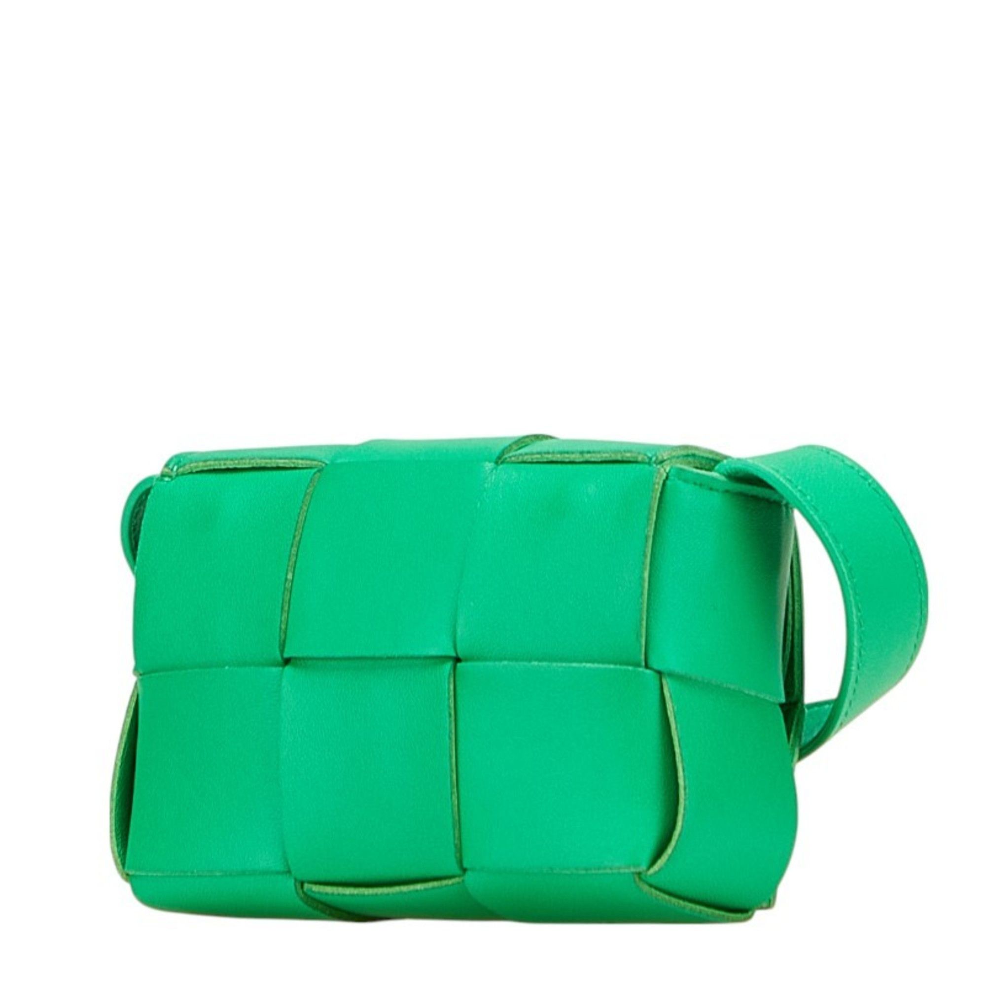 Bottega Veneta Bottega Veneta Candy Cassette Crossbody Shoulder Bag 667048 VCQ72 Paraquito Green Leather Women's BOTTEGAVENETA Size ONE SIZE - 1 Thumbnail