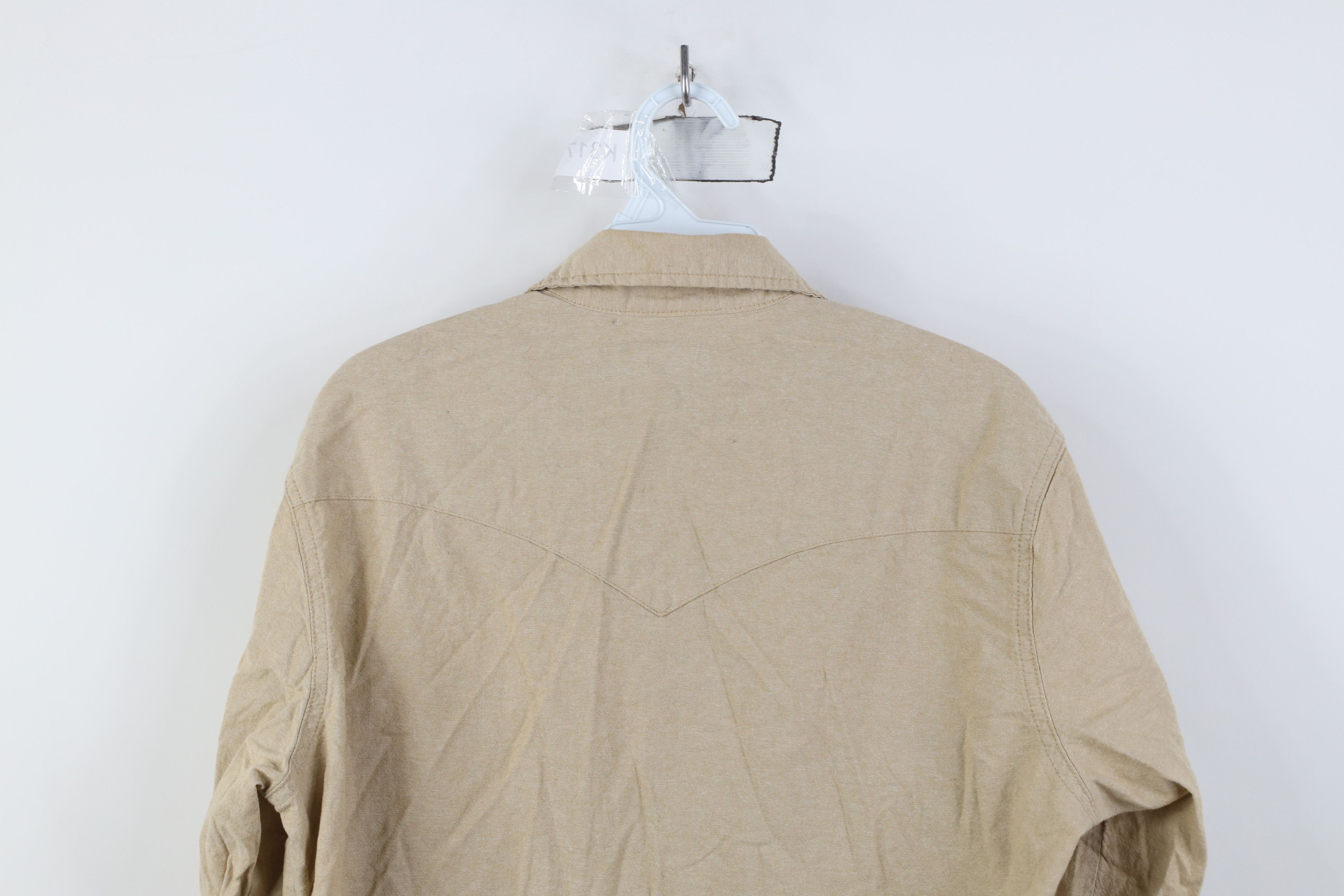 Wrangler Vintage 90s Wrangler Cowboy Snap Button Collared Shirt Beige Size US M / EU 48-50 / 2 - 13 Thumbnail