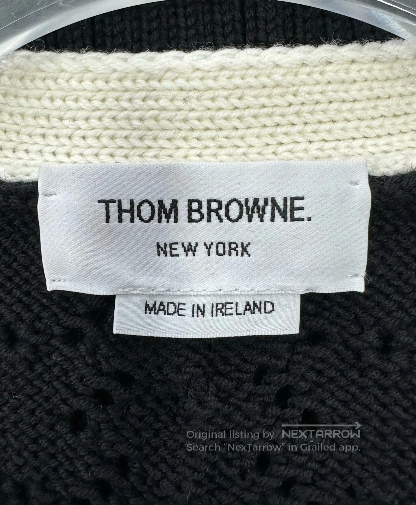 Thom Browne Thom Browne Black classic four-stripe openwork wool cardig Size S / US 4 / IT 40 - 3 Thumbnail