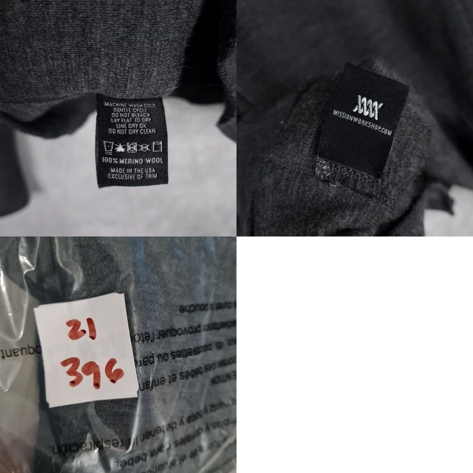 Mission Workshop Mission Workshop Shirt Mens Small Gray Wool Hooded T-Shirt Hooded Shirt Gorpcore Fall Winter Outdoor Sports Size US S / EU 44-46 / 1 - 11 Thumbnail