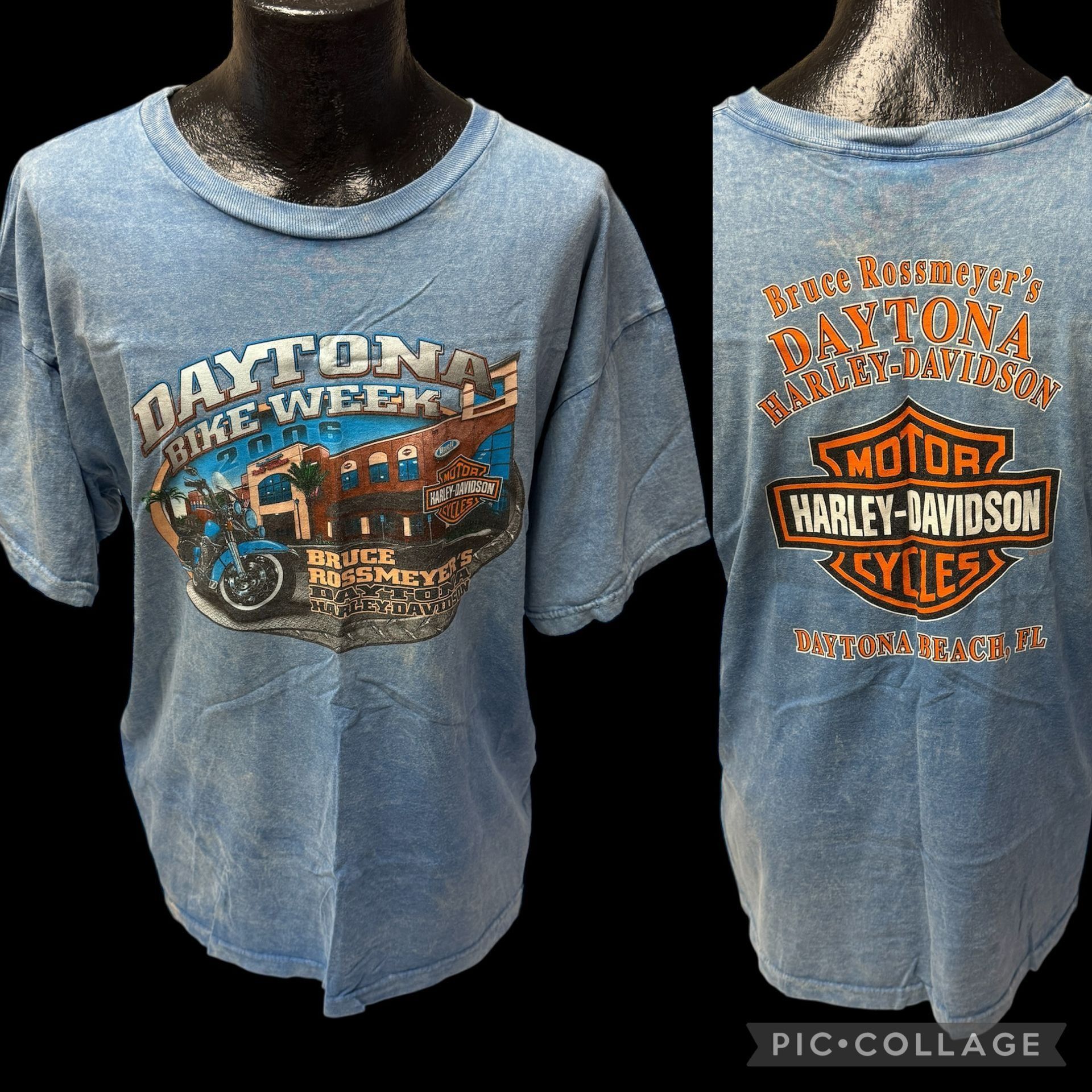 Harley Davidson Motorcycle Holoubek Blue Stonewash Daytona Bike Week T Shirt Size US XL / EU 56 / 4 - 2 Thumbnail