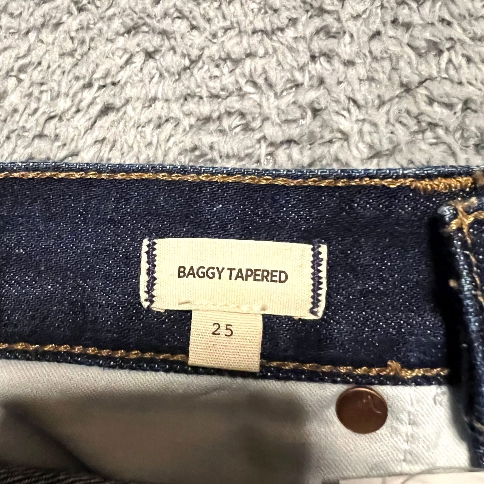 Madewell Madewell Baggy Tapered Jeans Womens 25 Blue Dark wash High rise (Madewell Baggy Tapered Jeans Womens 25 Blue Dark wash High rise) Size 42" / US 20 - 6 Thumbnail