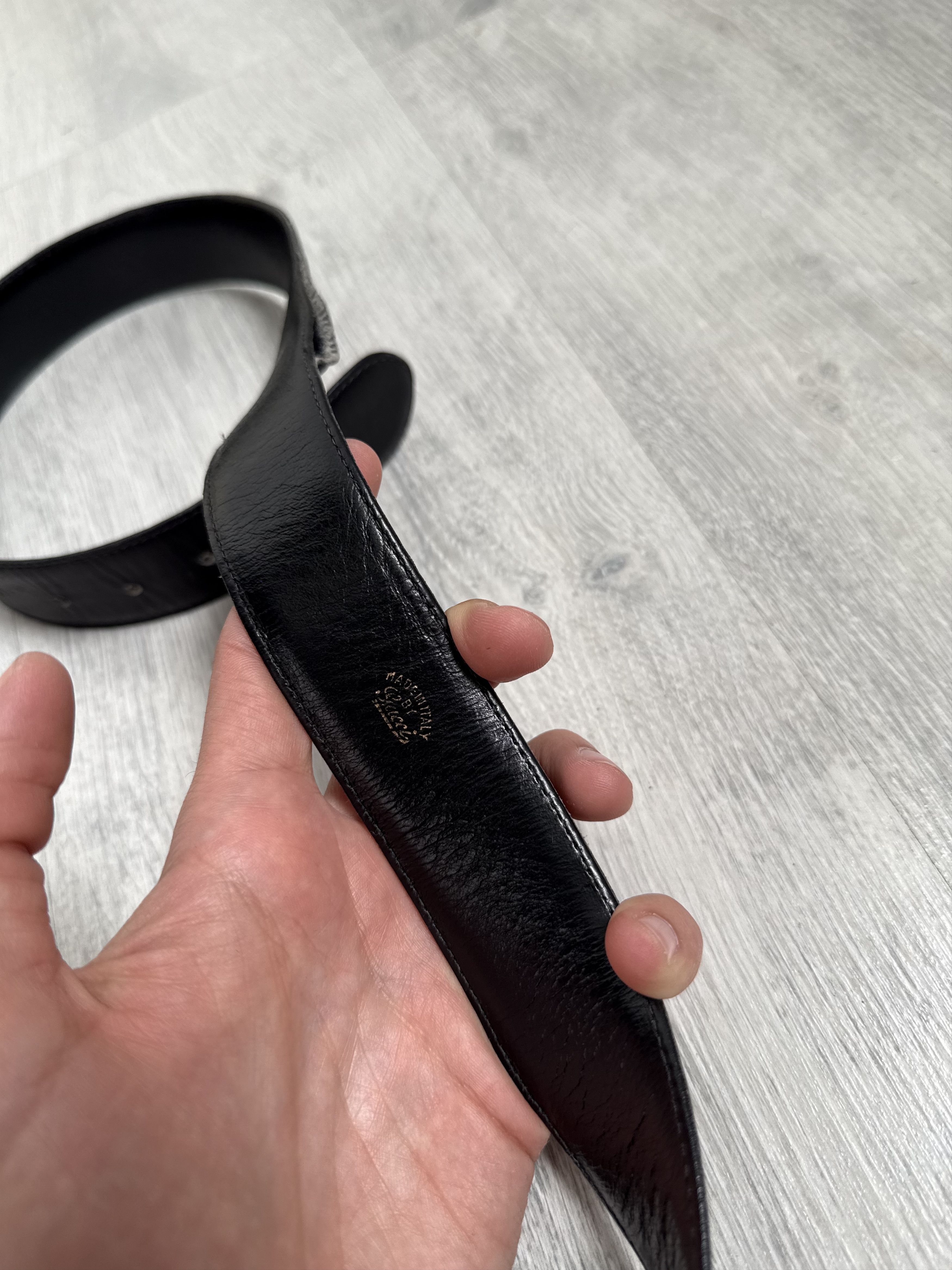 Gucci Vintage Gucci Interlocking GG Belt Black Leather Size ONE SIZE - 5 Thumbnail