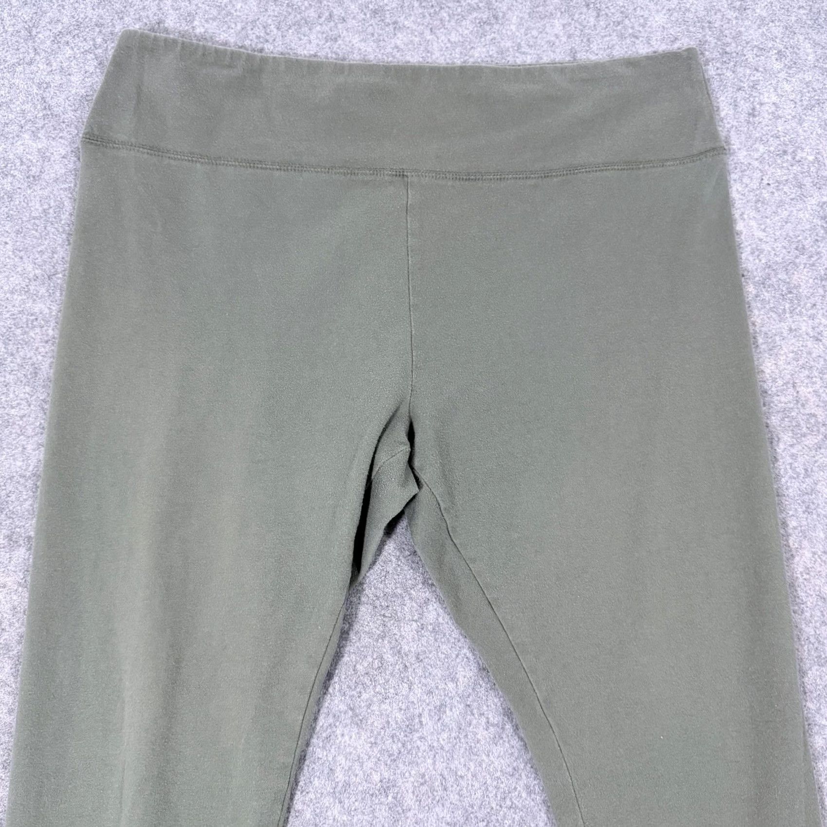 Vintage Wild Fable Leggings Women's XL Activewear Olive Green 36x27.5 Inseam 27.5" High Rise Solid Cotton Spandex Athleisure Modern 90s USA Womens Size 40" / US 18 - 2 Thumbnail