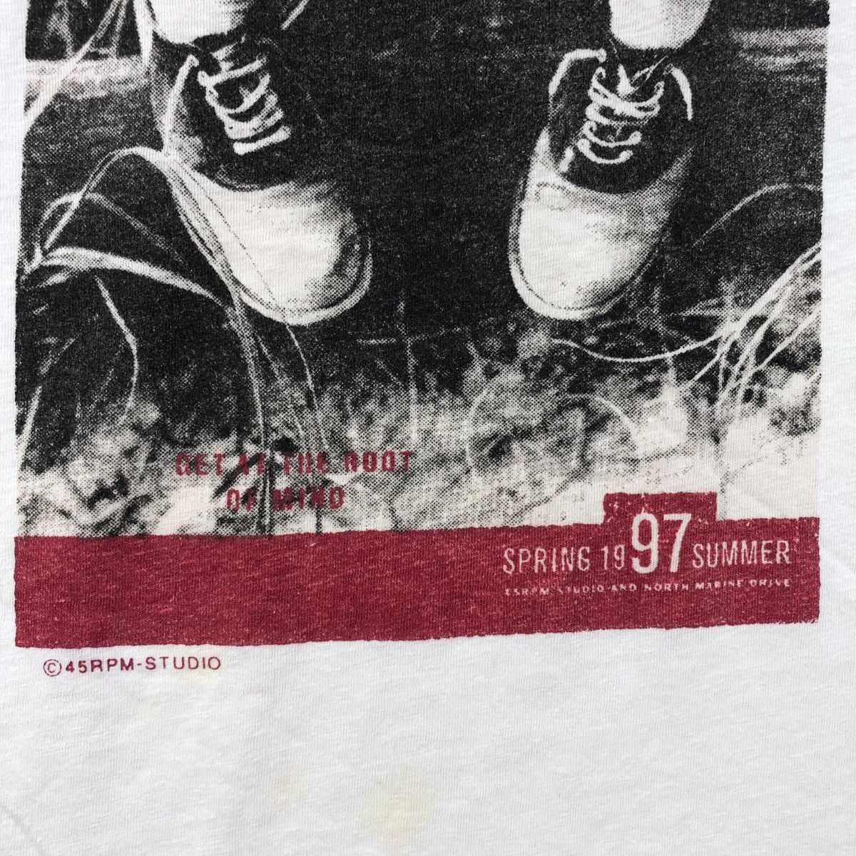 45rpm Vintage 1997 Spring Summer 45RPM STUDIO Distressed T-Shirt Size S / US 4 / IT 40 - 3 Thumbnail