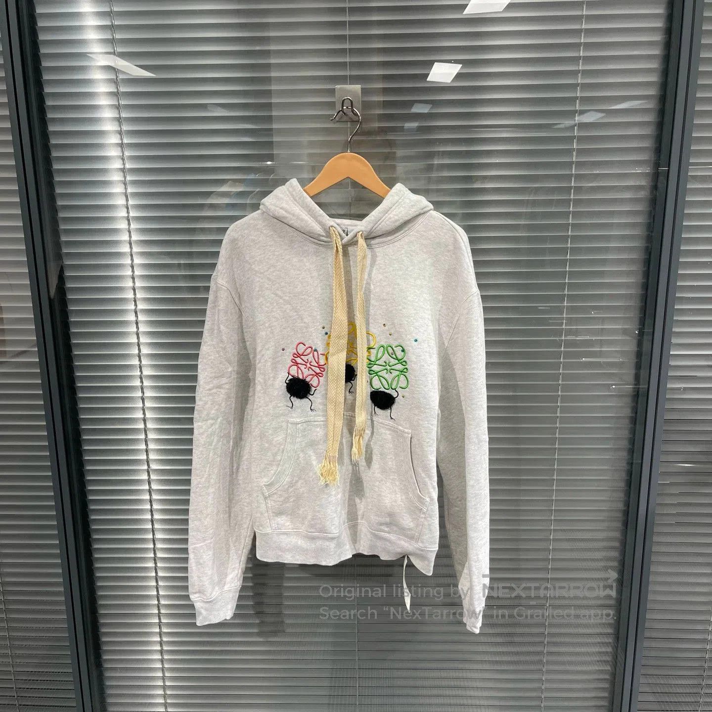 Loewe Gray Hoodie with Colorful Embroidered Pom-Pom Designs. Size US L / EU 52-54 / 3 - 1 Thumbnail