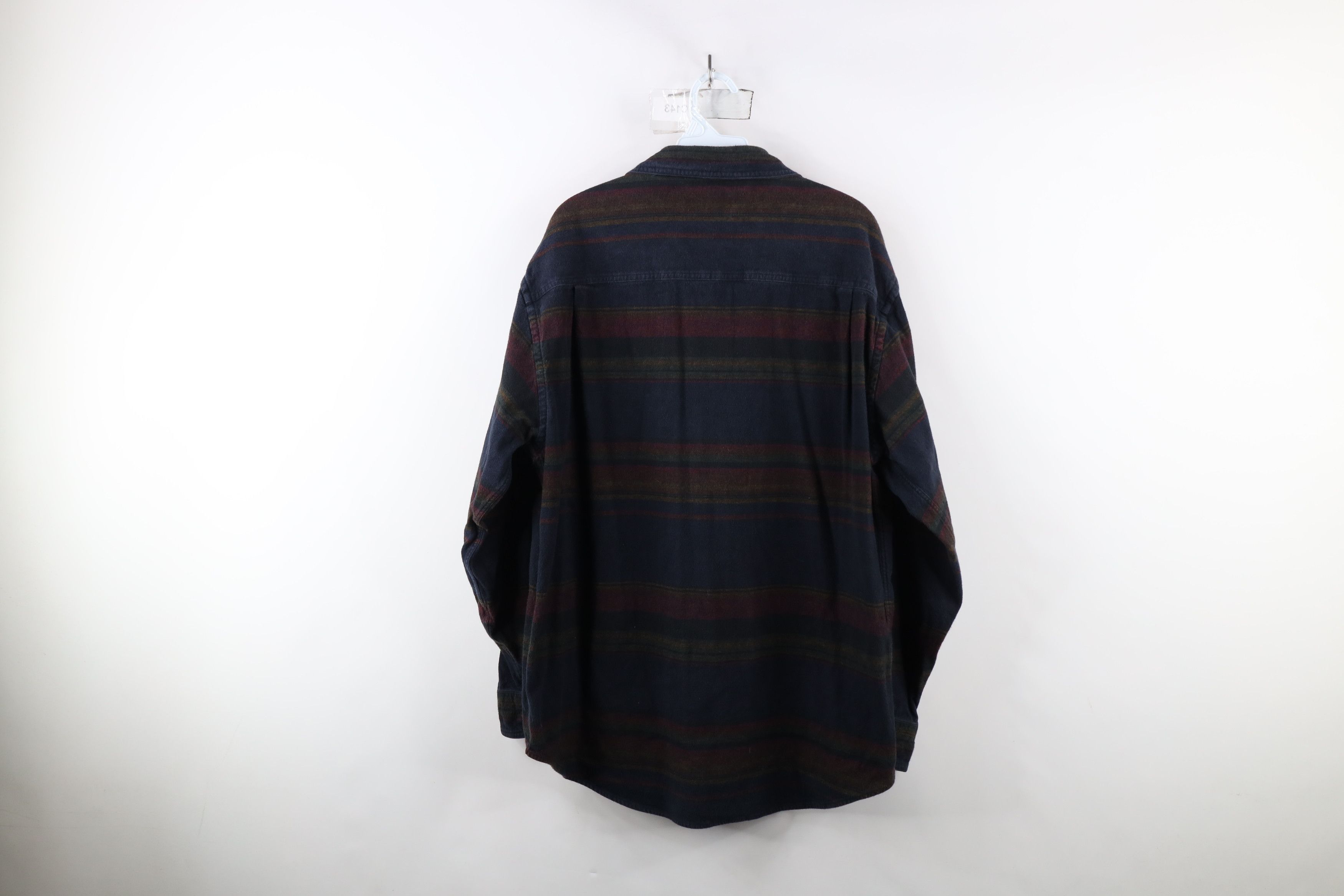 Lands' End × Vintage Vintage 90s Lands End Rainbow Chamois Cloth Button Shirt Size US L / EU 52-54 / 3 - 9 Thumbnail