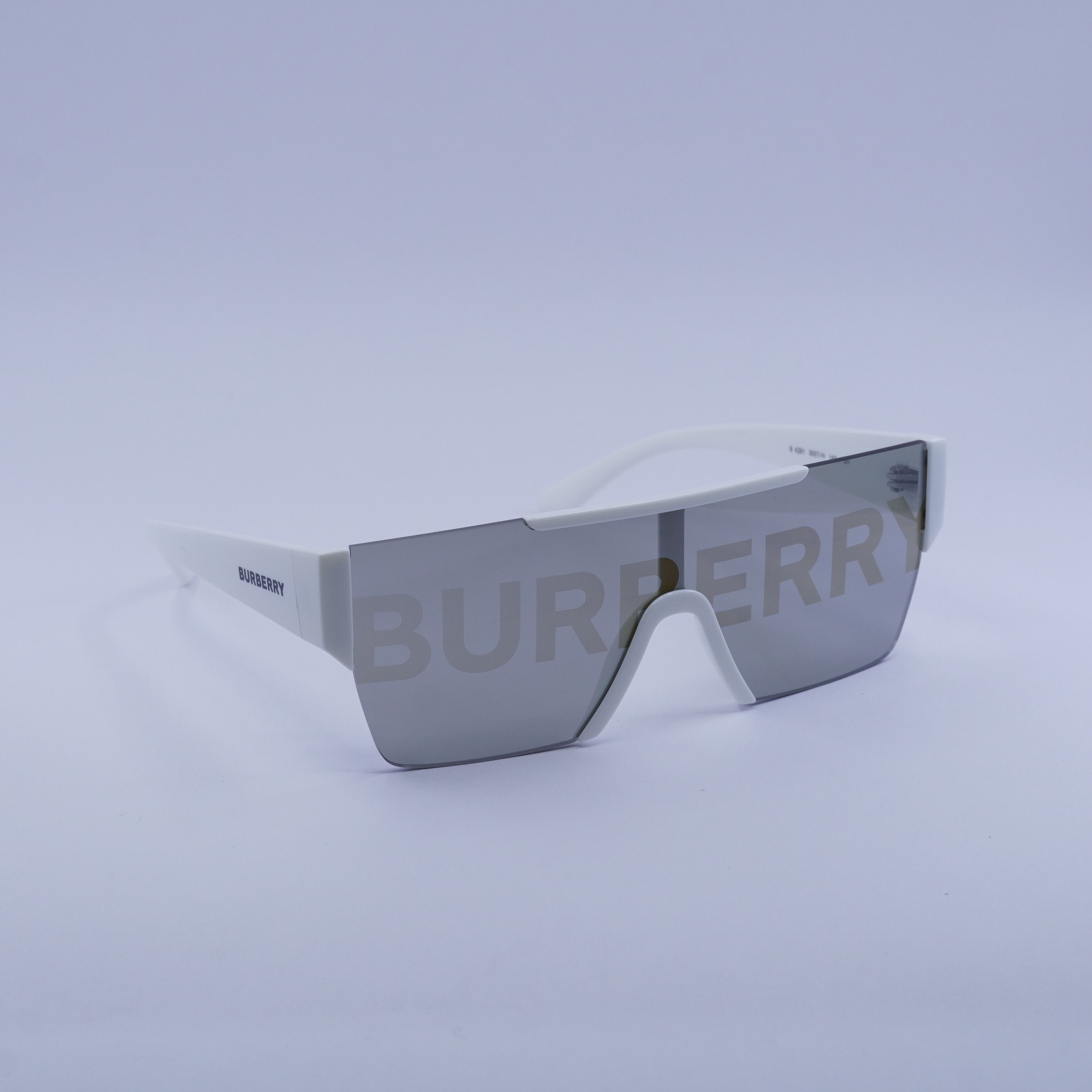 Burberry Burberry BE4291 3007/H Sunglasses White Shield Frame Size ONE SIZE - 2 Thumbnail