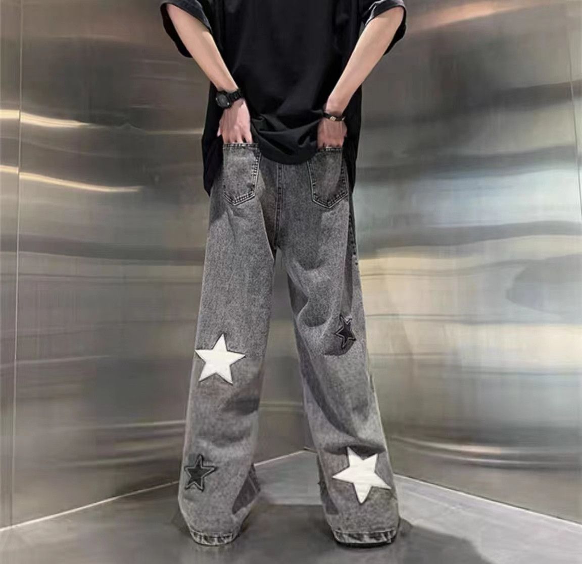 Japanese Brand × Jean Vintage street star embroidered jeans Size US 32 / EU 48 - 4 Thumbnail