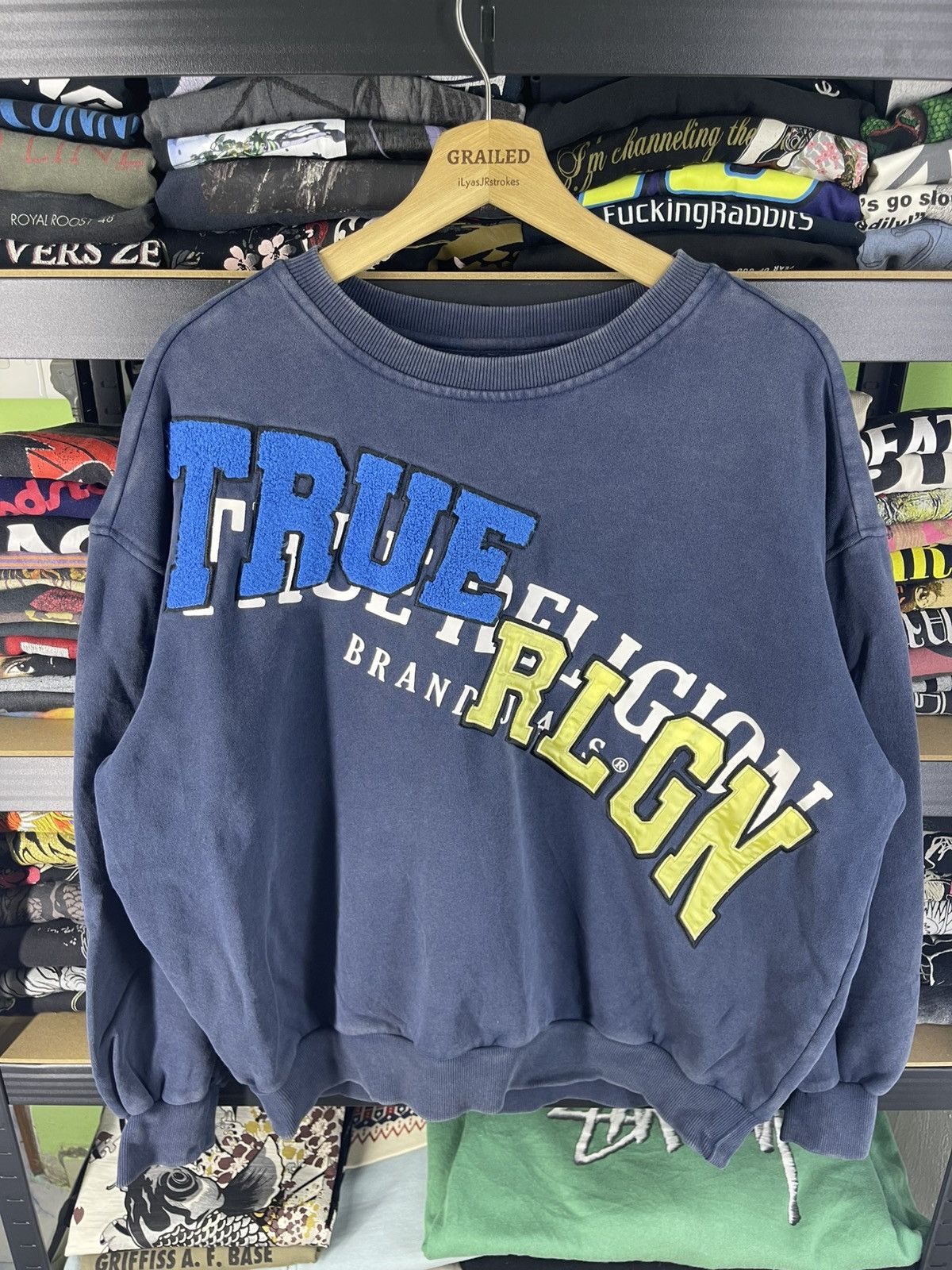 True Religion True Religion Staggered TR Crew Neck Pullover Sweatshirt Size US S / EU 44-46 / 1 - 2 Thumbnail