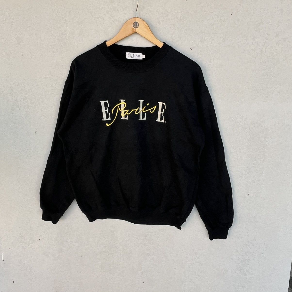 Other Vintage ELLE Paris Black Sweatshirt Size L Size L / US 10 / IT 46 - 2 Thumbnail