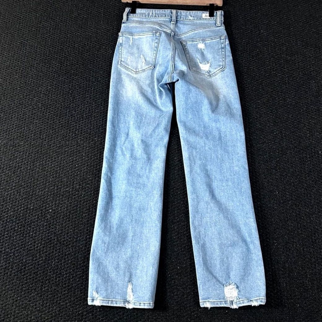 Vintage Letter to Juliet Jeans Women's Size 25 Distressed Light Wash Wide Leg Mid Rise Blue (Regular) Size 42" / US 20 - 4 Thumbnail