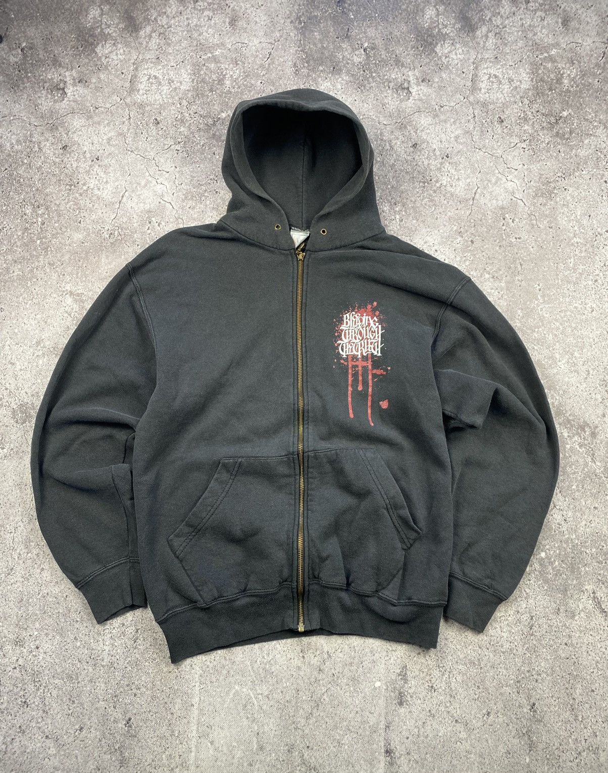 Band Tees × Vintage Bleeding Through vintage rock band skulls zip hoodie Size US M / EU 48-50 / 2 - 3 Thumbnail
