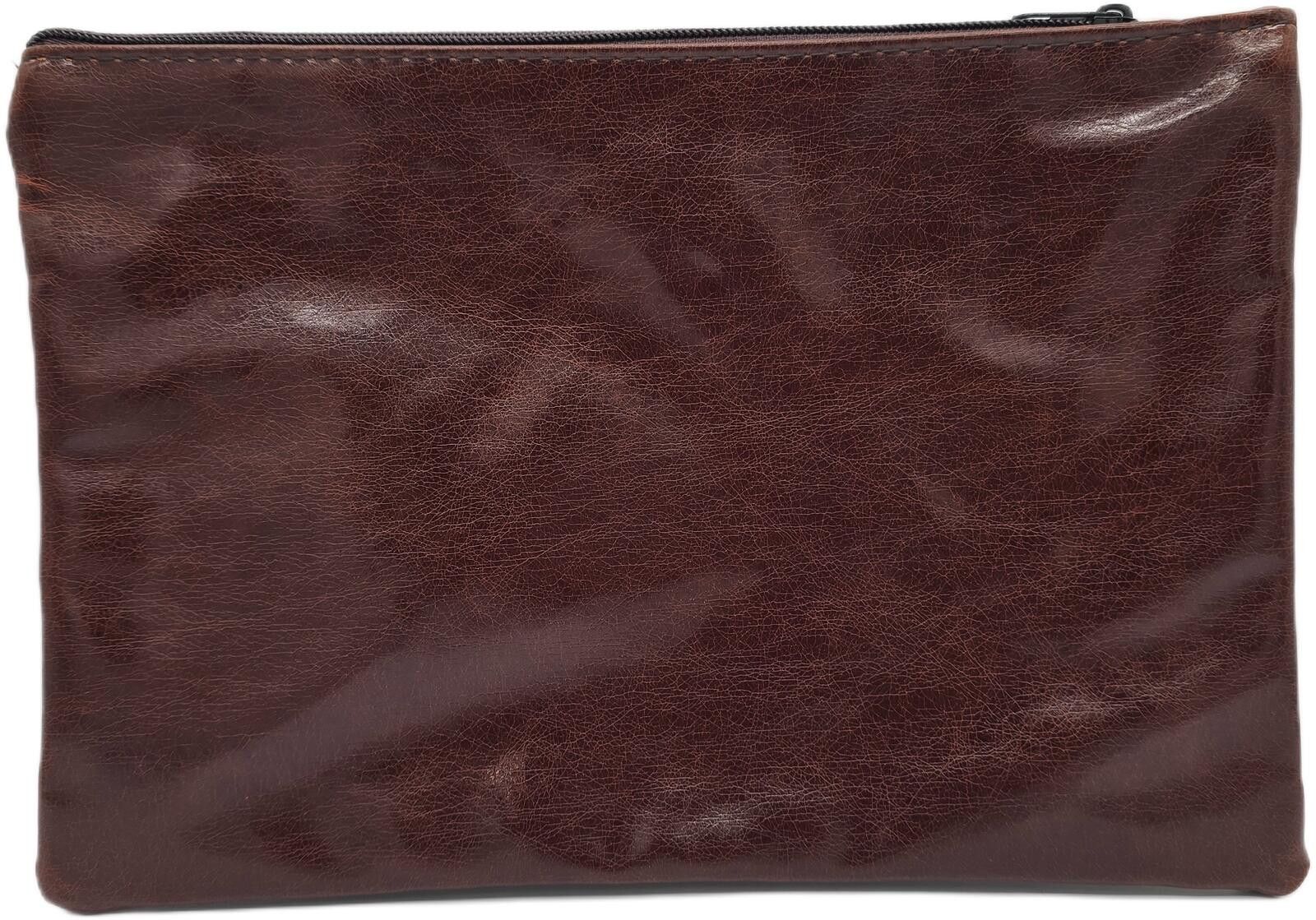 Genetic Manipulation Shinichiro Kuriya Brown Faux Leather Zippered Pouch Size ONE SIZE - 2 Thumbnail