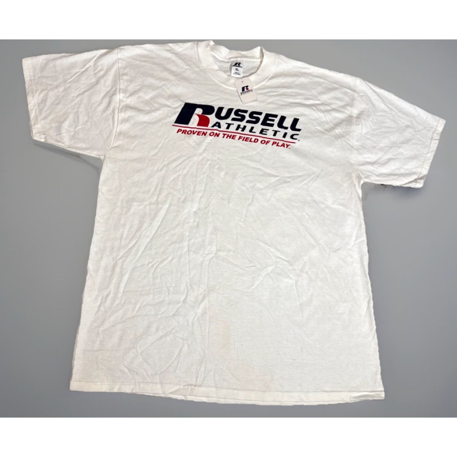 Russell Athletic VINTAGE Russell Athletic T-Shirt Mens XL White New With Tags NOS Promotional Advertising Y2K Size US XL / EU 56 / 4 - 2 Thumbnail