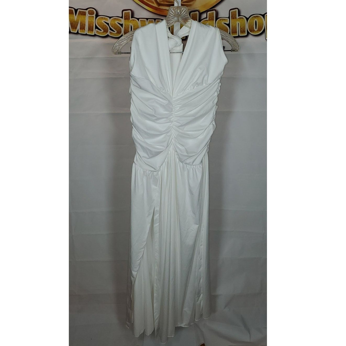 Shein Shein Curve White Sleeveless Ruched Flowy Dress Women's 1XL | Grailed