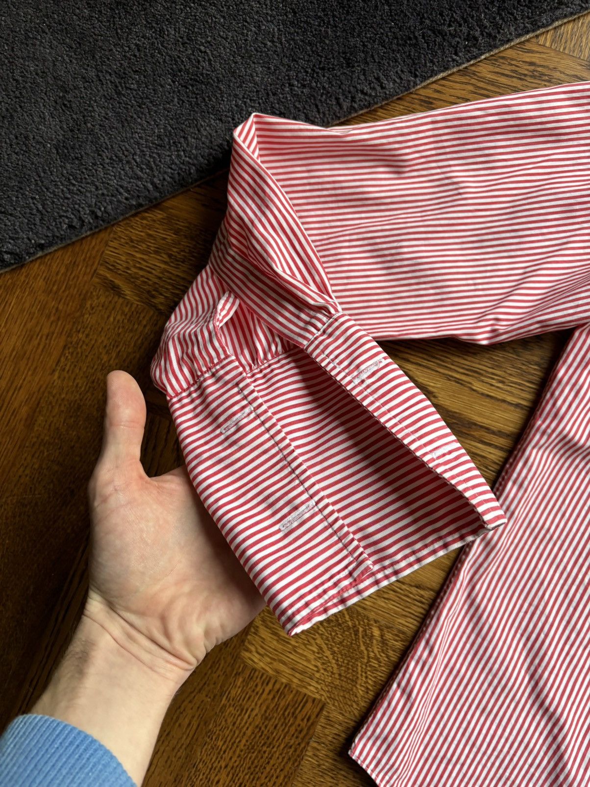 T.M. Lewin × Vintage 1960s T.M. Lewin & Sons Oxford Shirt Vintage England Stripe Size 38R - 9 Thumbnail