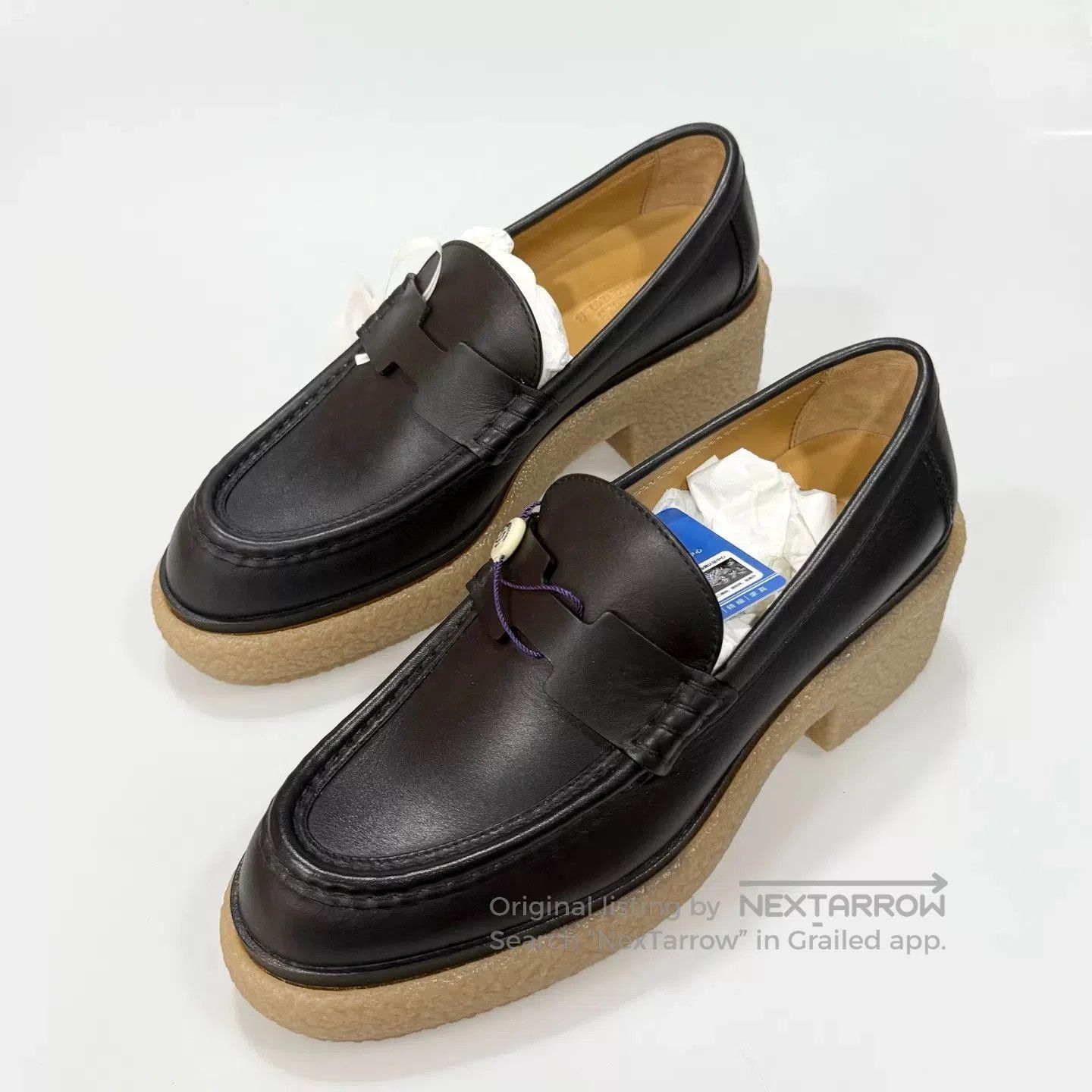 Hermes Hermes Black Leather Loafers Gold Buckle. Size US 6 / IT 36 - 1 Thumbnail