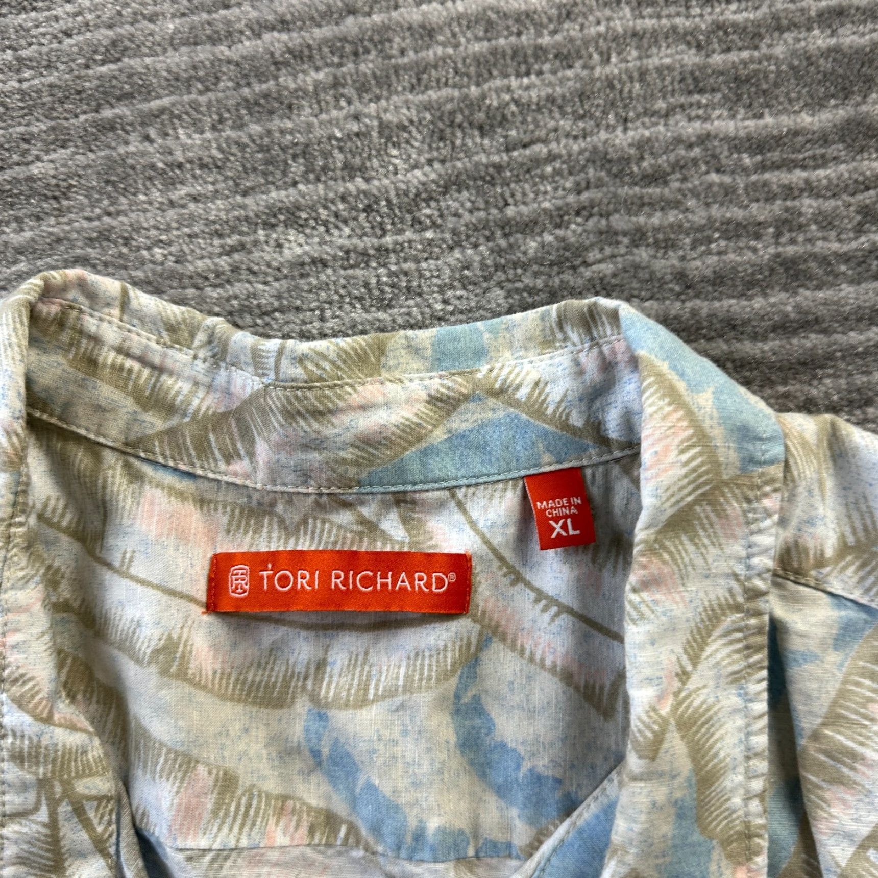 Tori Richard Tori Richard Shirt Mens XL Green Floral Hawaiian Button Up Linen Blend Size US XL / EU 56 / 4 - 6 Thumbnail