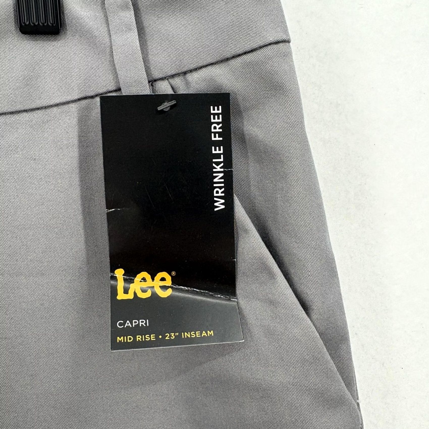 Lee Lee Capri Pants Womens 16 Medium Gray Wrinkle Free Mid Rise Stretch Casual NWT Size 38" / US 16 / IT 52 - 4 Thumbnail
