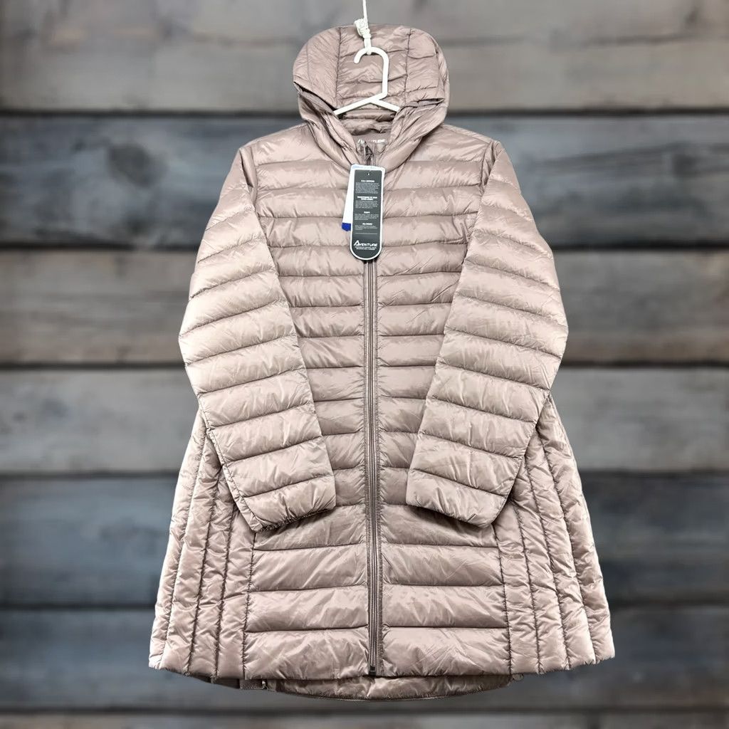 Pinko Adventure Jacket Womens L Pink Puffer Hooded Ultra Light Down Long Full Zip Size L / US 10 / IT 46 - 1 Thumbnail