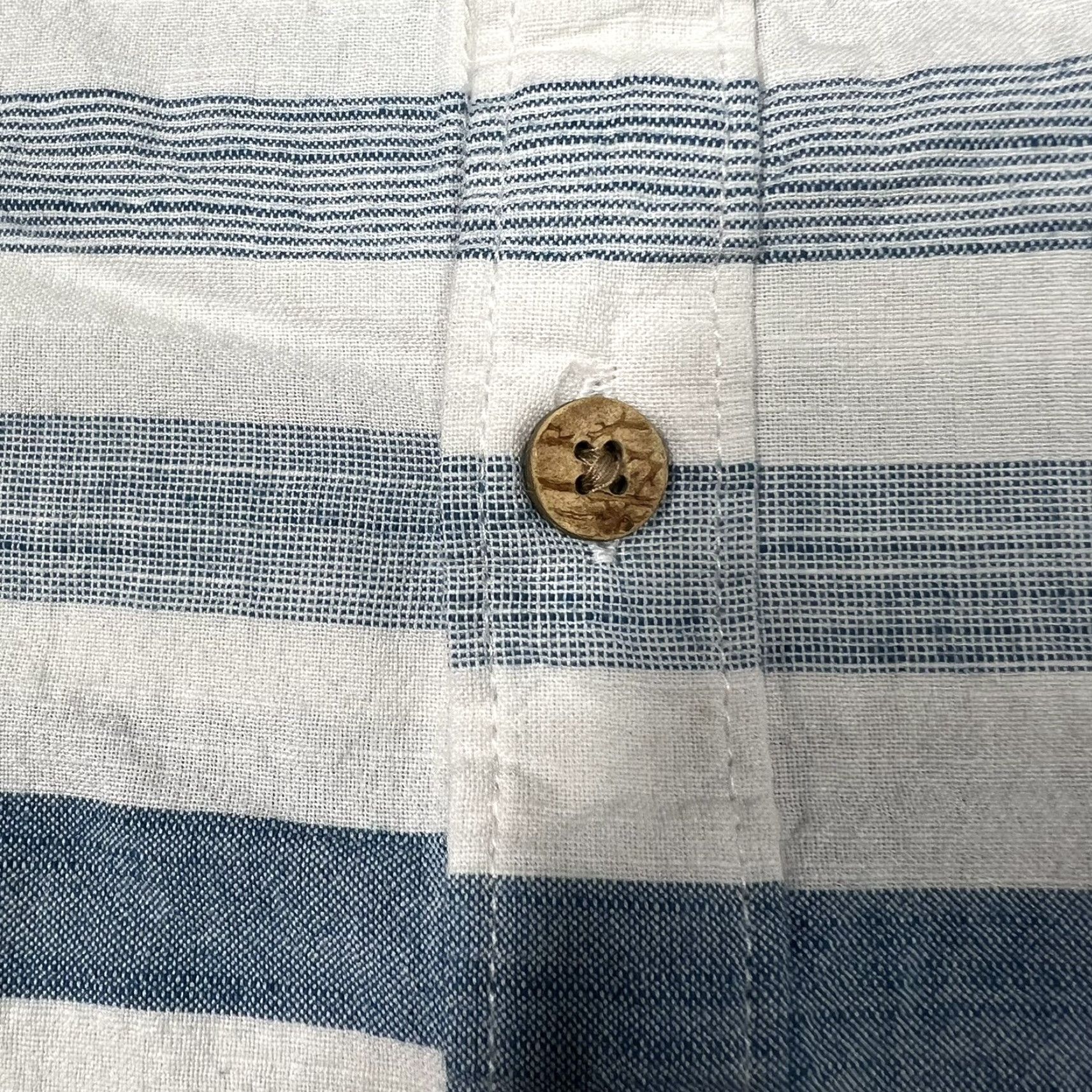 Denime DENIM & FLOWER Shirt Button-Up Denim Striped Multicolor Men Medium Shirt Button-Up Collared Short Sleeve Regular Mens Size US M / EU 48-50 / 2 - 4 Thumbnail