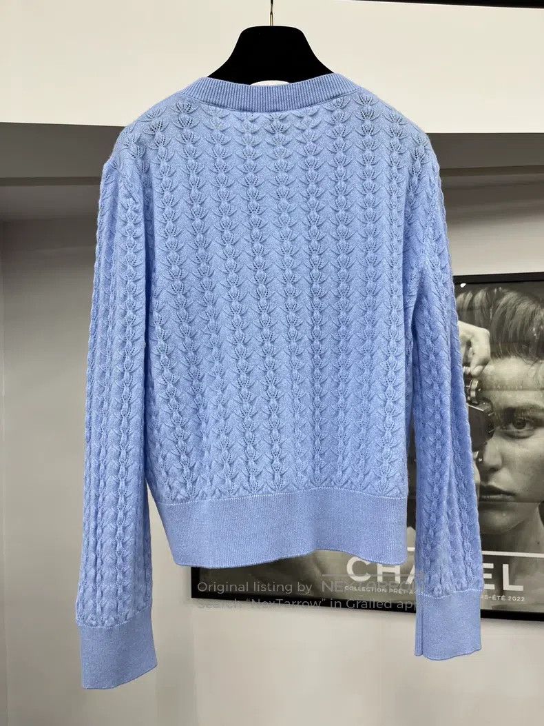 Chanel Chanel 24B blue cashmere knitted cardigan coat Size XS / US 0-2 / IT 36-38 - 3 Thumbnail