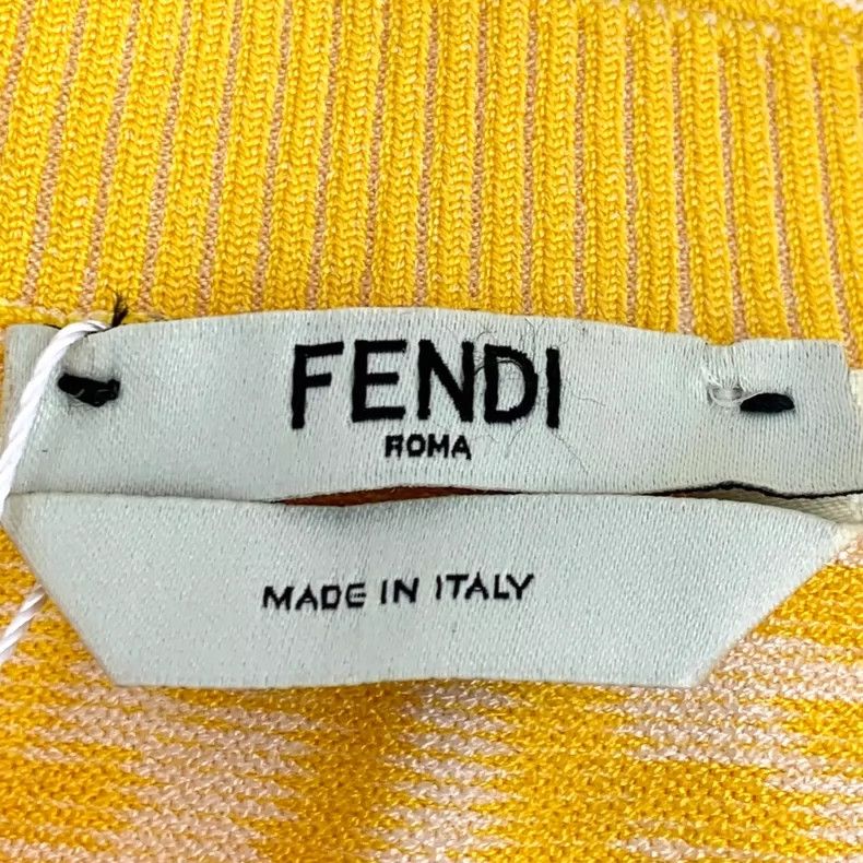 Fendi FENDI Yellow logo letter full-print crewneck single-breast Size XS / US 0-2 / IT 36-38 - 5 Thumbnail